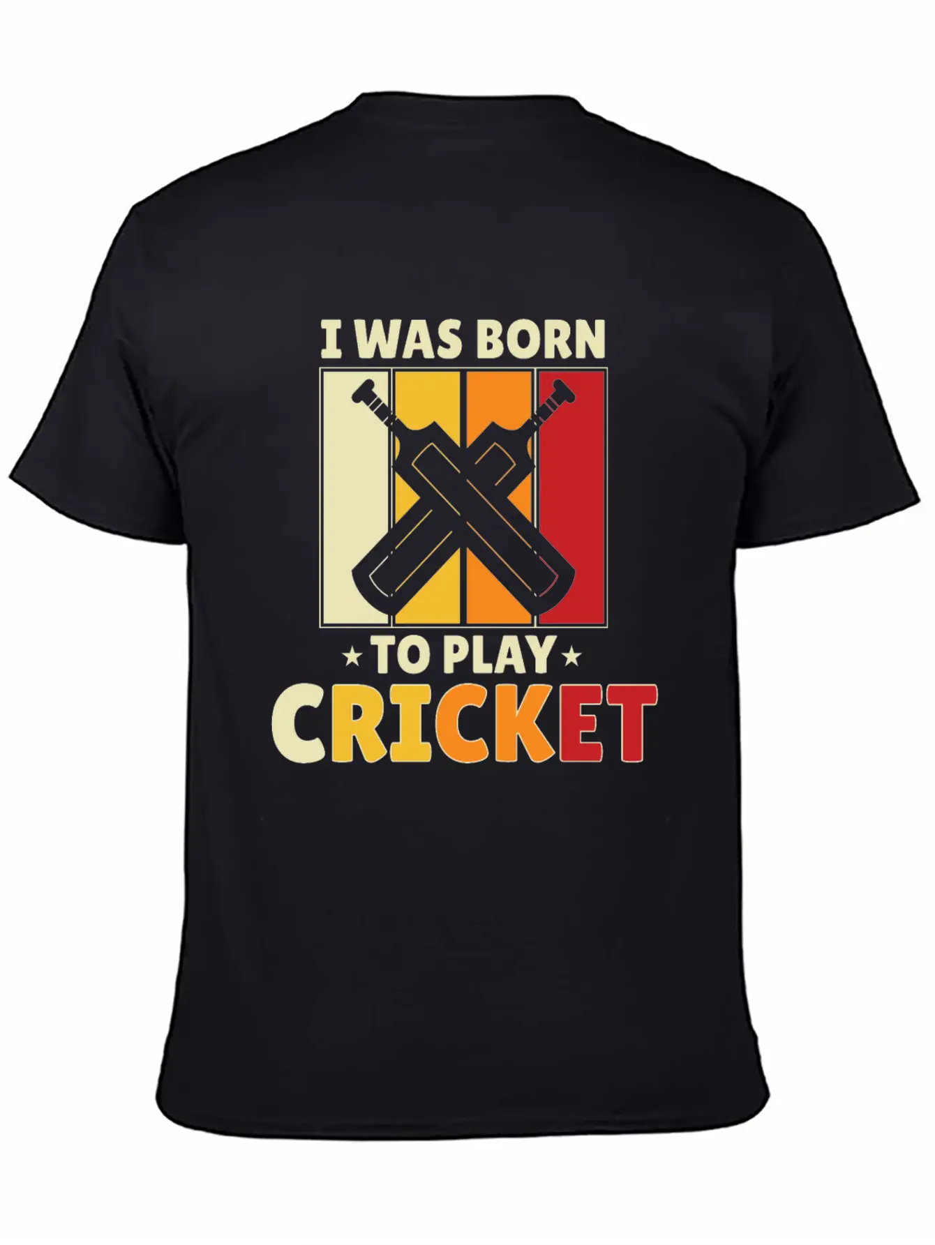 I Was Born To Play Cricket Unisex Short Sleeve Soft Cotton T-Shirt – Casual Everyday Wear