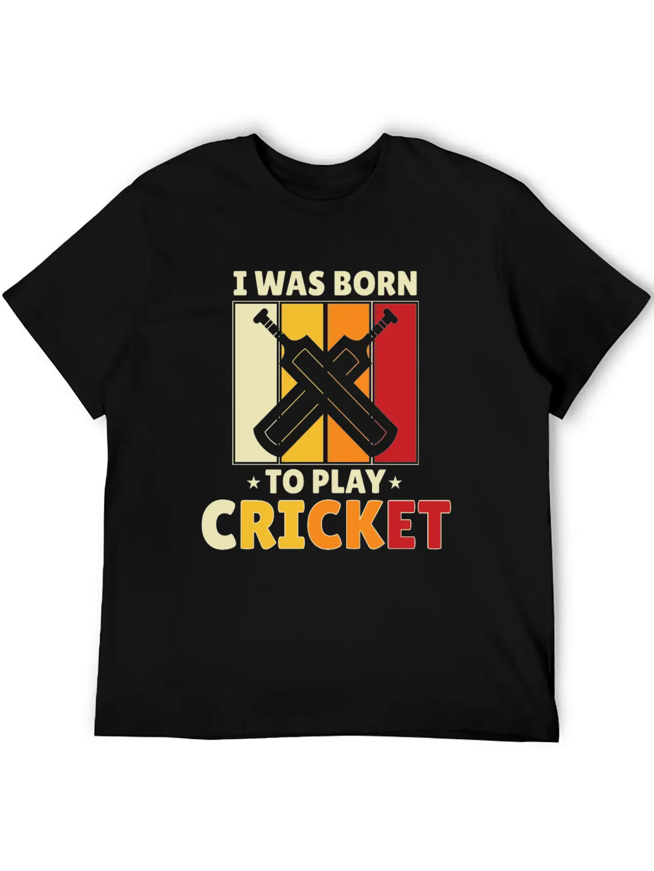 I Was Born To Play Cricket Unisex Short Sleeve Soft Cotton T-Shirt – Casual Everyday Wear