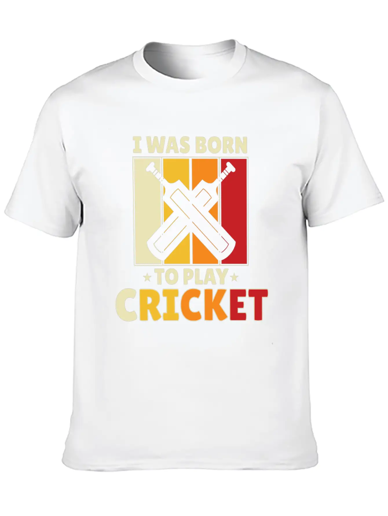 I Was Born To Play Cricket Unisex Short Sleeve Soft Cotton T-Shirt – Casual Everyday Wear