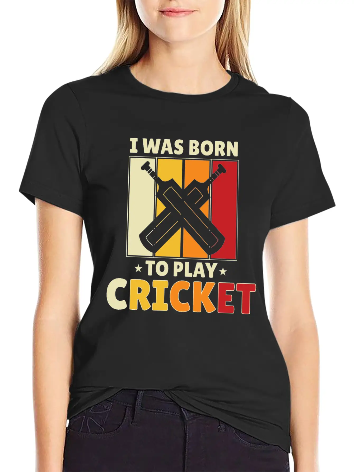 I Was Born To Play Cricket Unisex Short Sleeve Soft Cotton T-Shirt – Casual Everyday Wear