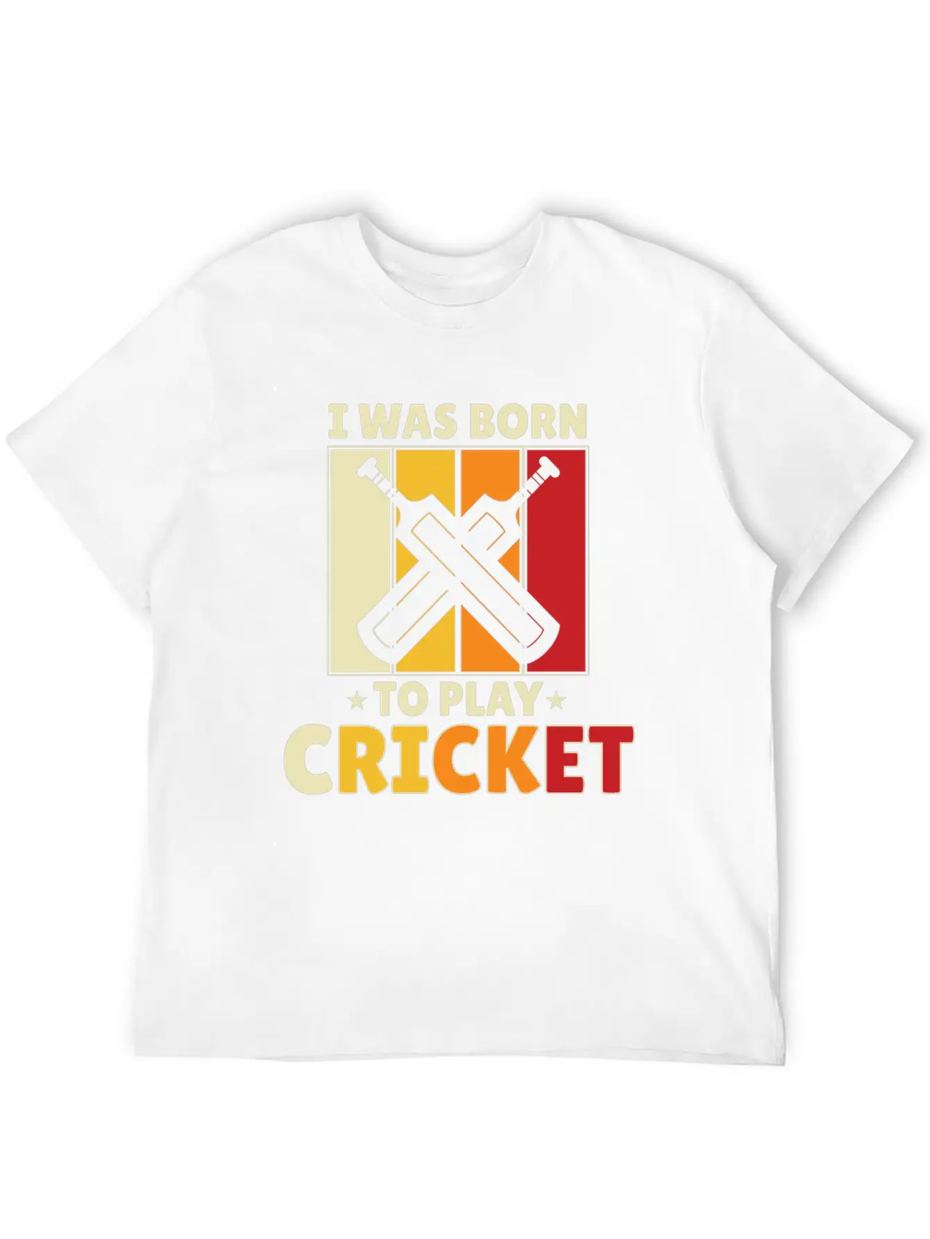I Was Born To Play Cricket Unisex Short Sleeve Soft Cotton T-Shirt – Casual Everyday Wear