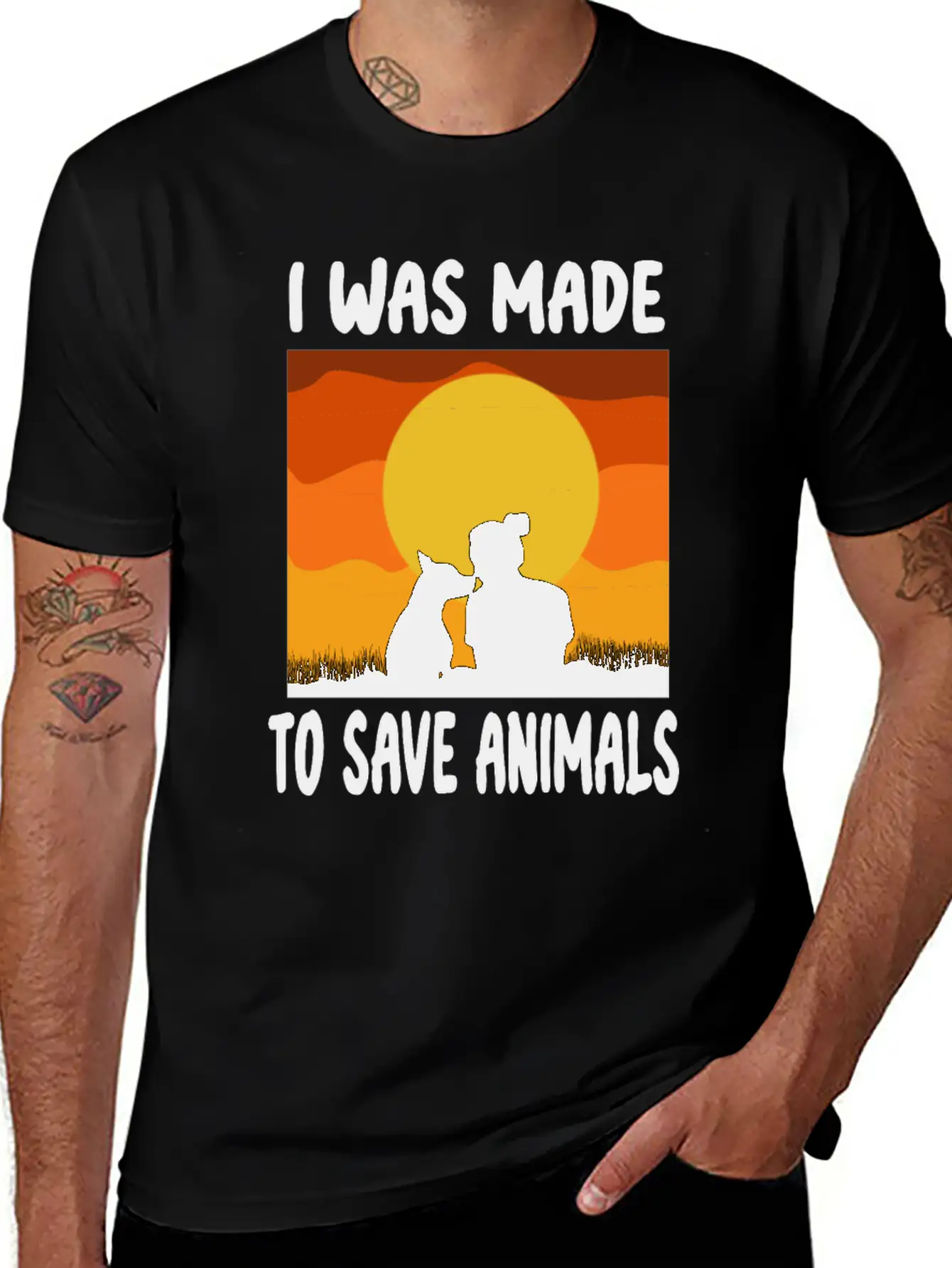 I Was Made To Save Animals Rescue Animal Welfare Basic Graphic T-Shirt – Daily Comfort In Soft Cotton