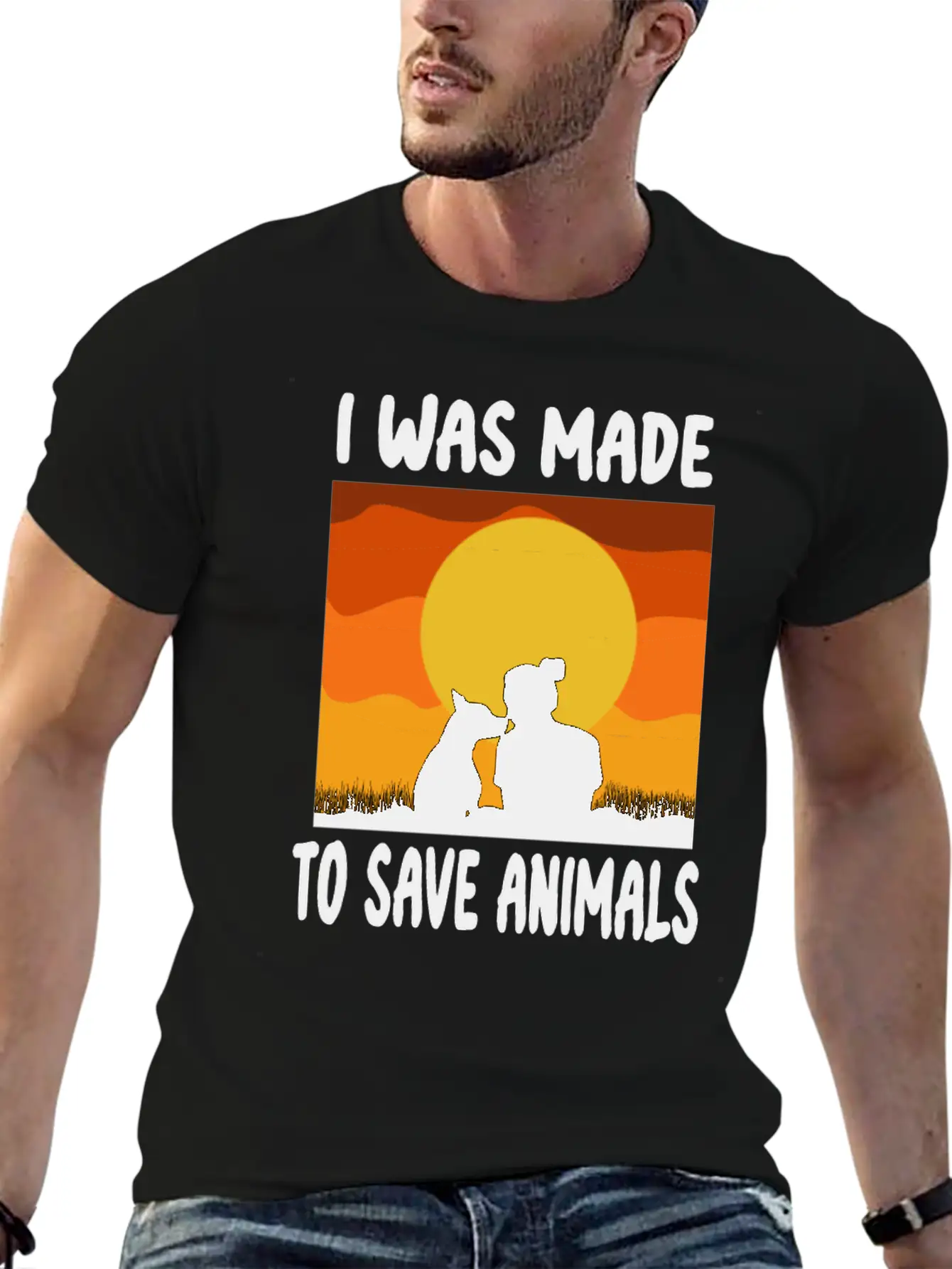 I Was Made To Save Animals Rescue Animal Welfare Basic Graphic T-Shirt – Daily Comfort In Soft Cotton
