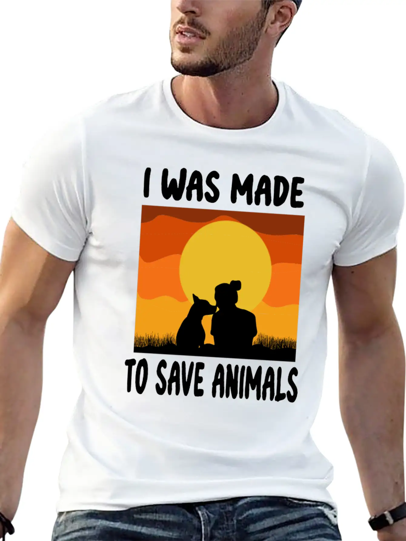 I Was Made To Save Animals Rescue Animal Welfare Basic Graphic T-Shirt – Daily Comfort In Soft Cotton