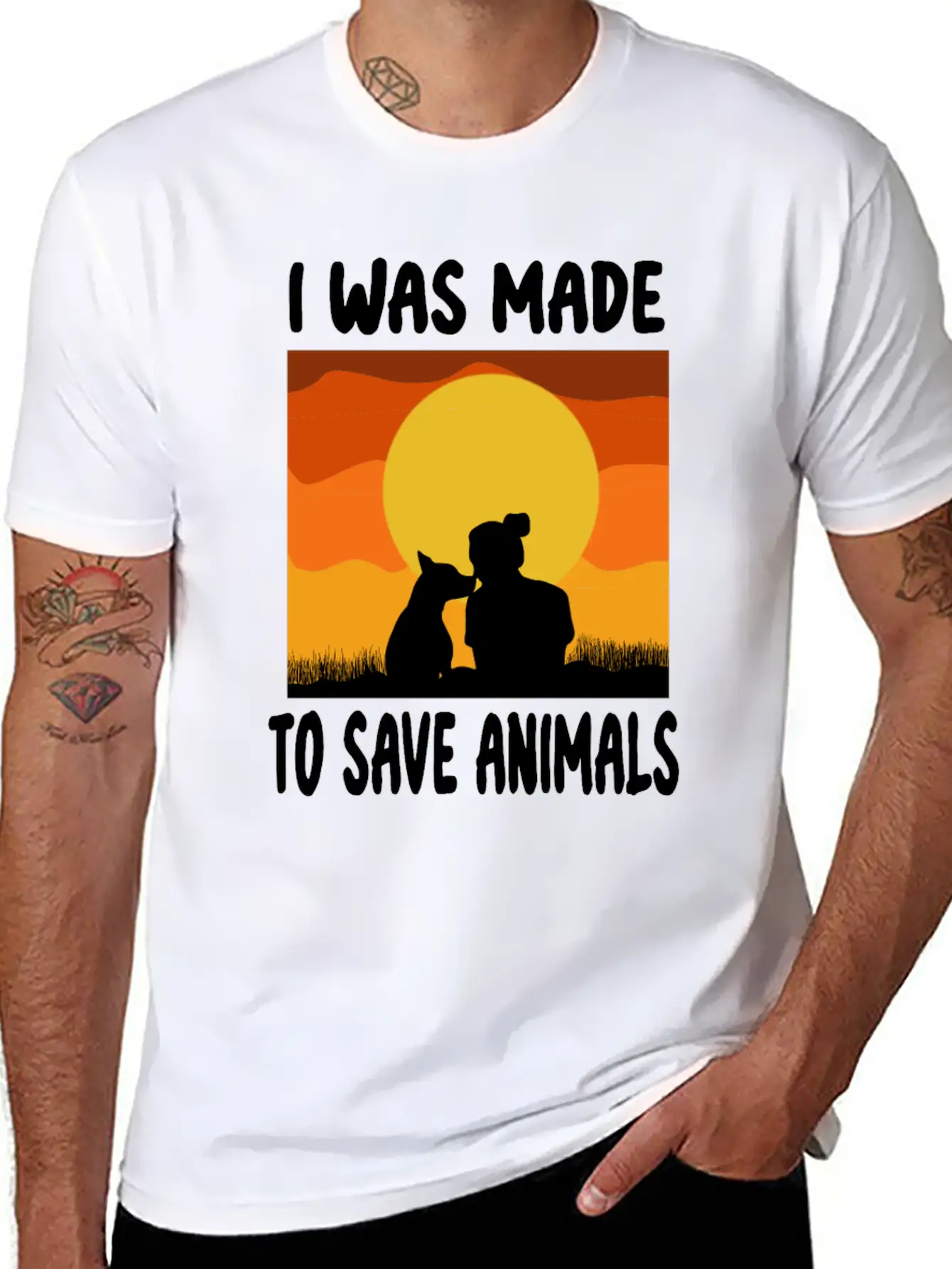 I Was Made To Save Animals Rescue Animal Welfare Basic Graphic T-Shirt – Daily Comfort In Soft Cotton