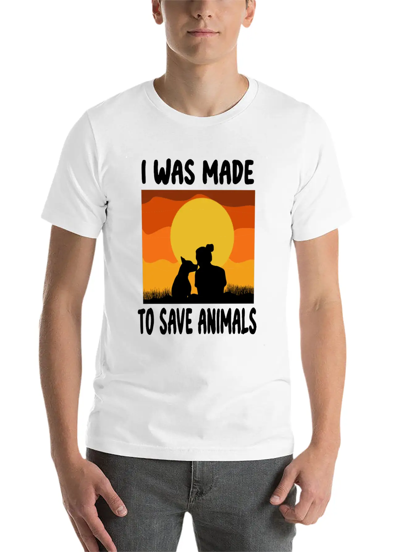 I Was Made To Save Animals Rescue Animal Welfare Basic Graphic T-Shirt – Daily Comfort In Soft Cotton