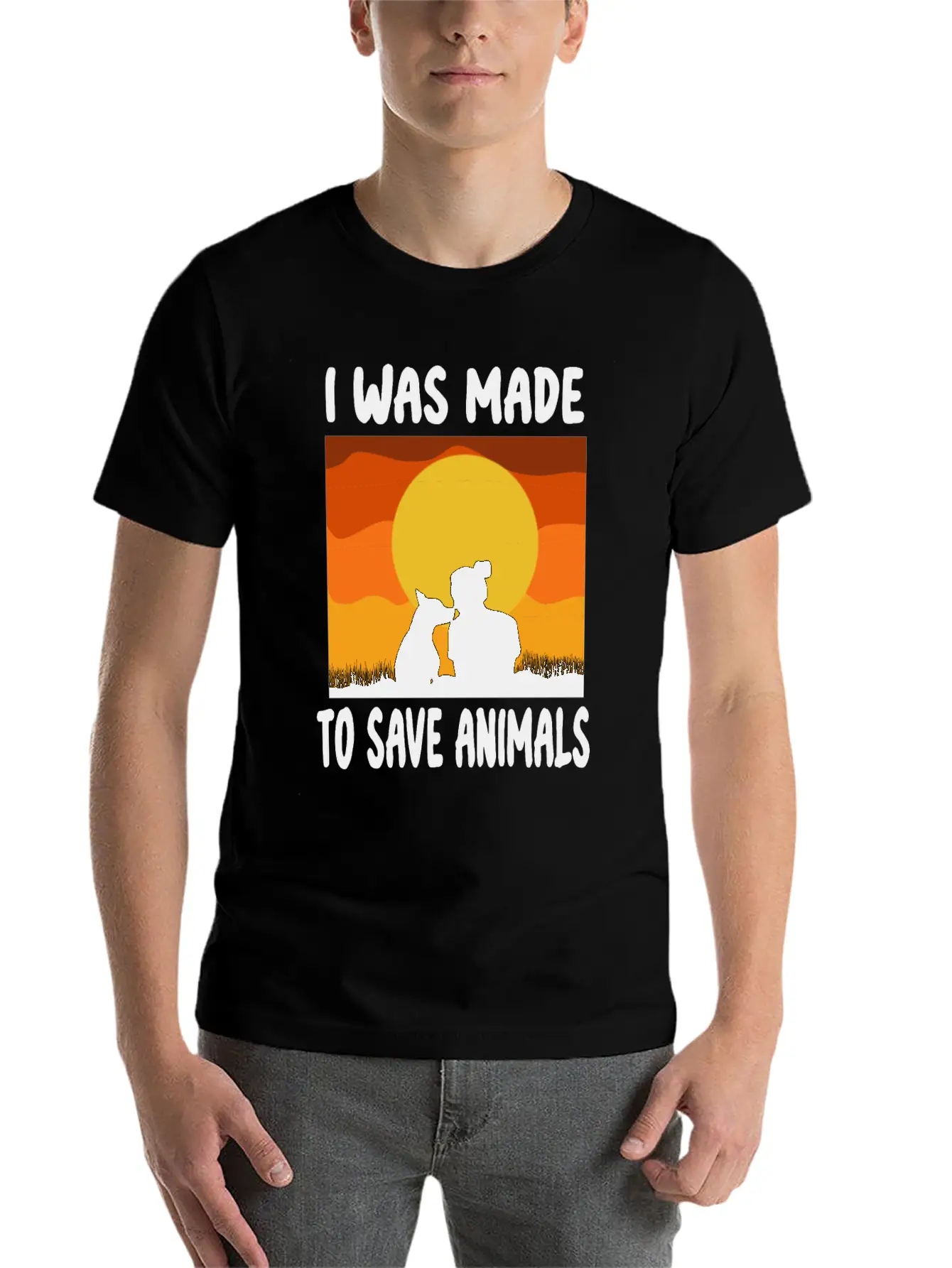 I Was Made To Save Animals Rescue Animal Welfare Basic Graphic T-Shirt – Daily Comfort In Soft Cotton