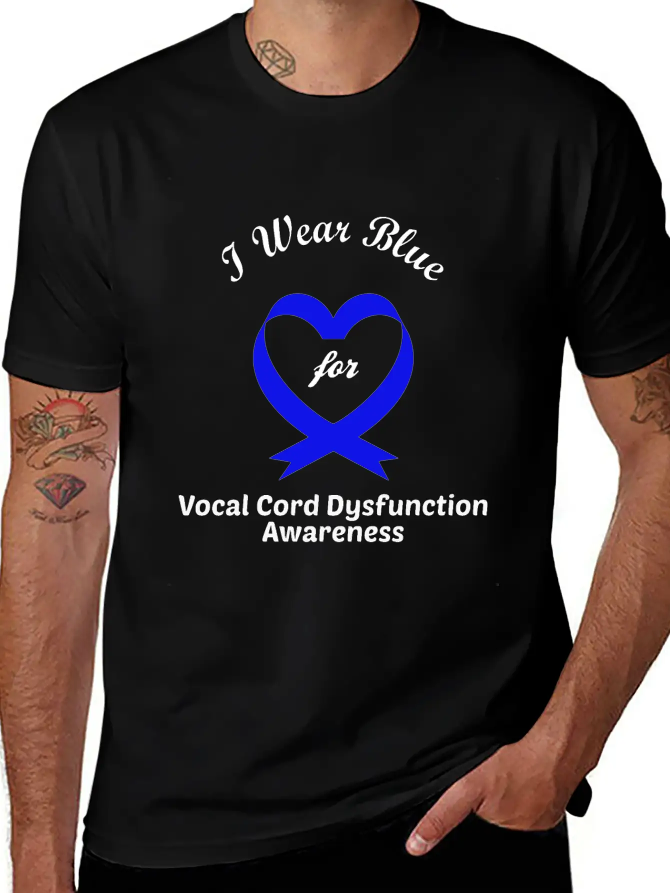I Wear Blue For Vocal Cord Dysfunction Awareness Essential Unisex Summer Tee – Soft Cotton Casual Fit