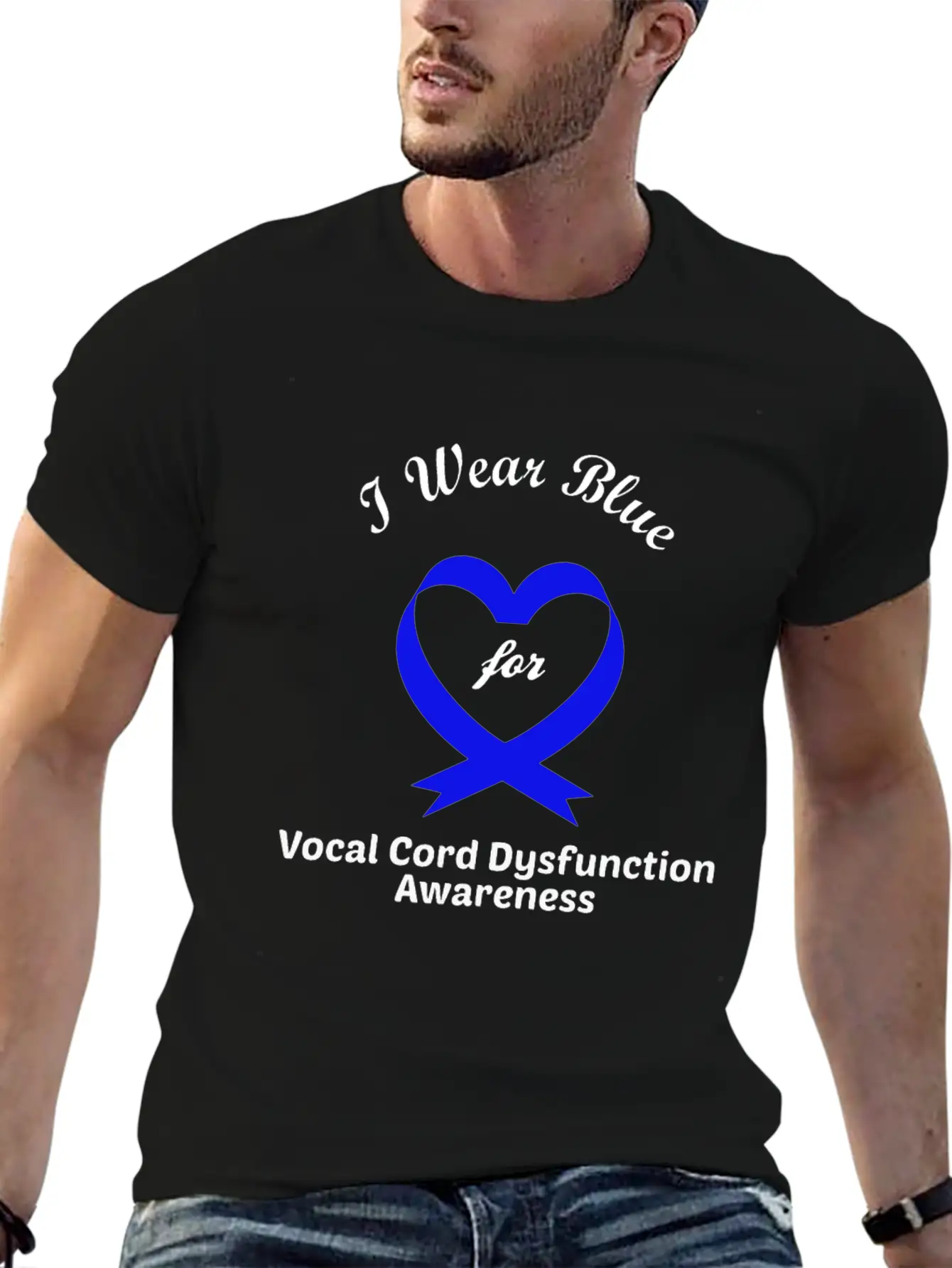 I Wear Blue For Vocal Cord Dysfunction Awareness Essential Unisex Summer Tee – Soft Cotton Casual Fit