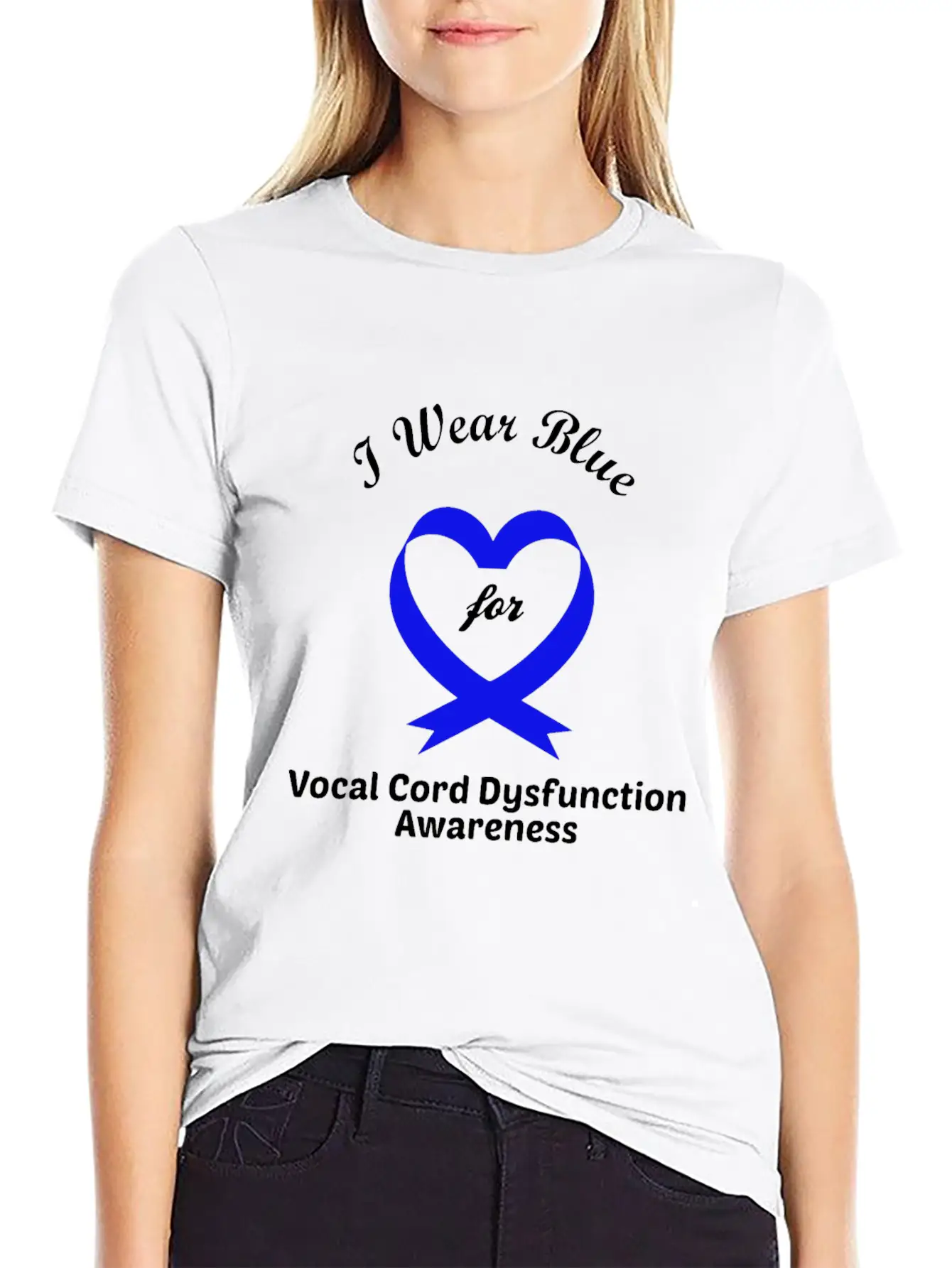 I Wear Blue For Vocal Cord Dysfunction Awareness Essential Unisex Summer Tee – Soft Cotton Casual Fit