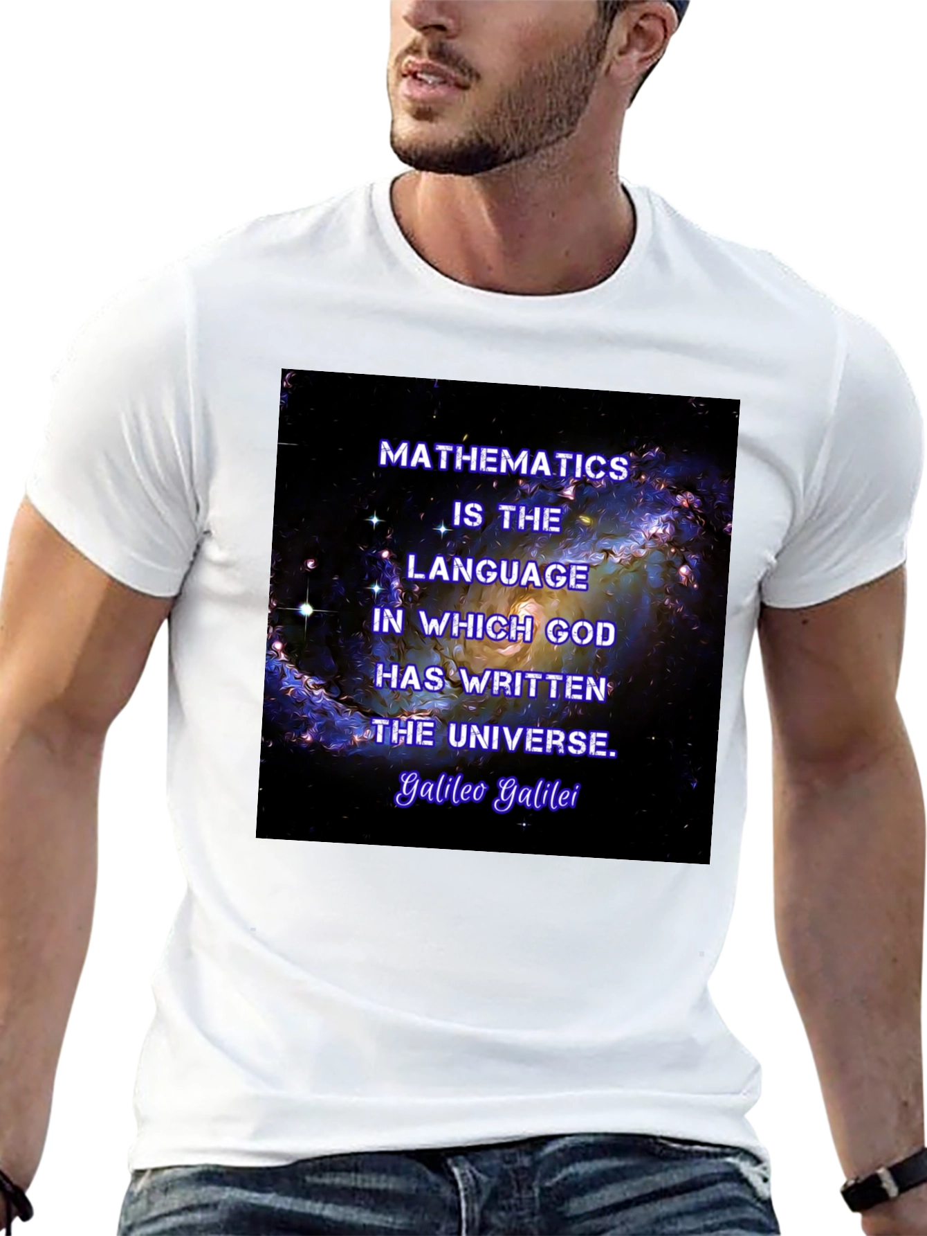 Galileo Quote T-Shirt - Math is the Universes Language