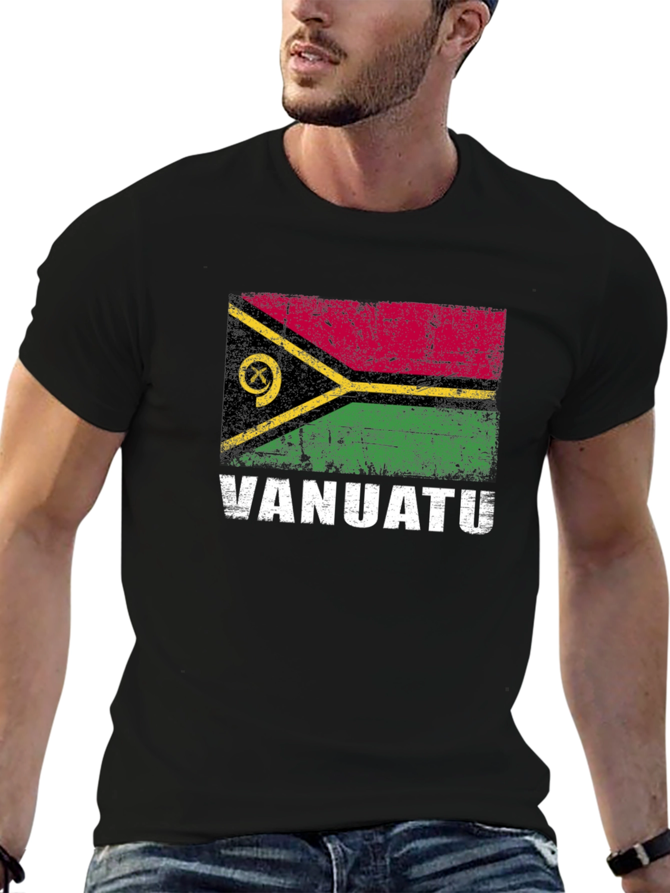 Vanuatu Flag T-Shirt: Distressed Vanuatu Pride Tee