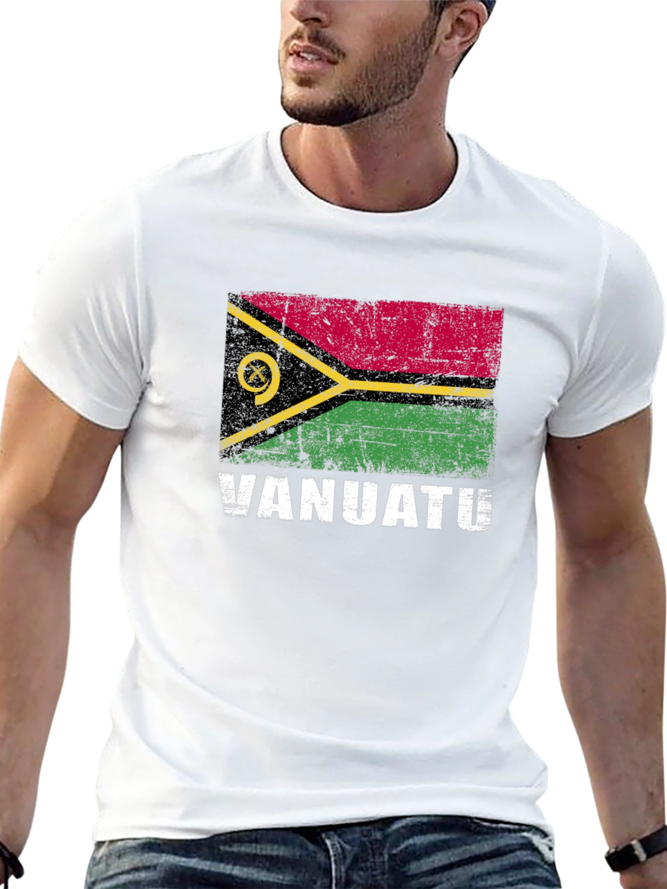 Vanuatu Flag T-Shirt: Distressed Vanuatu Pride Tee