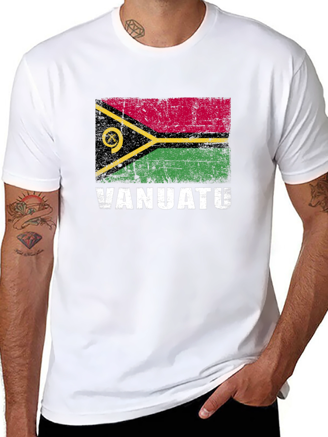 Vanuatu Flag T-Shirt: Distressed Vanuatu Pride Tee