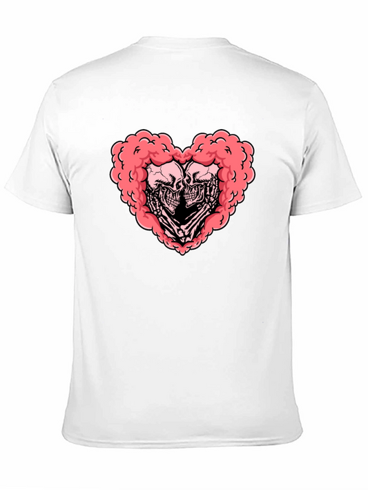 Skull Heart Graphic Tee - Gothic Love