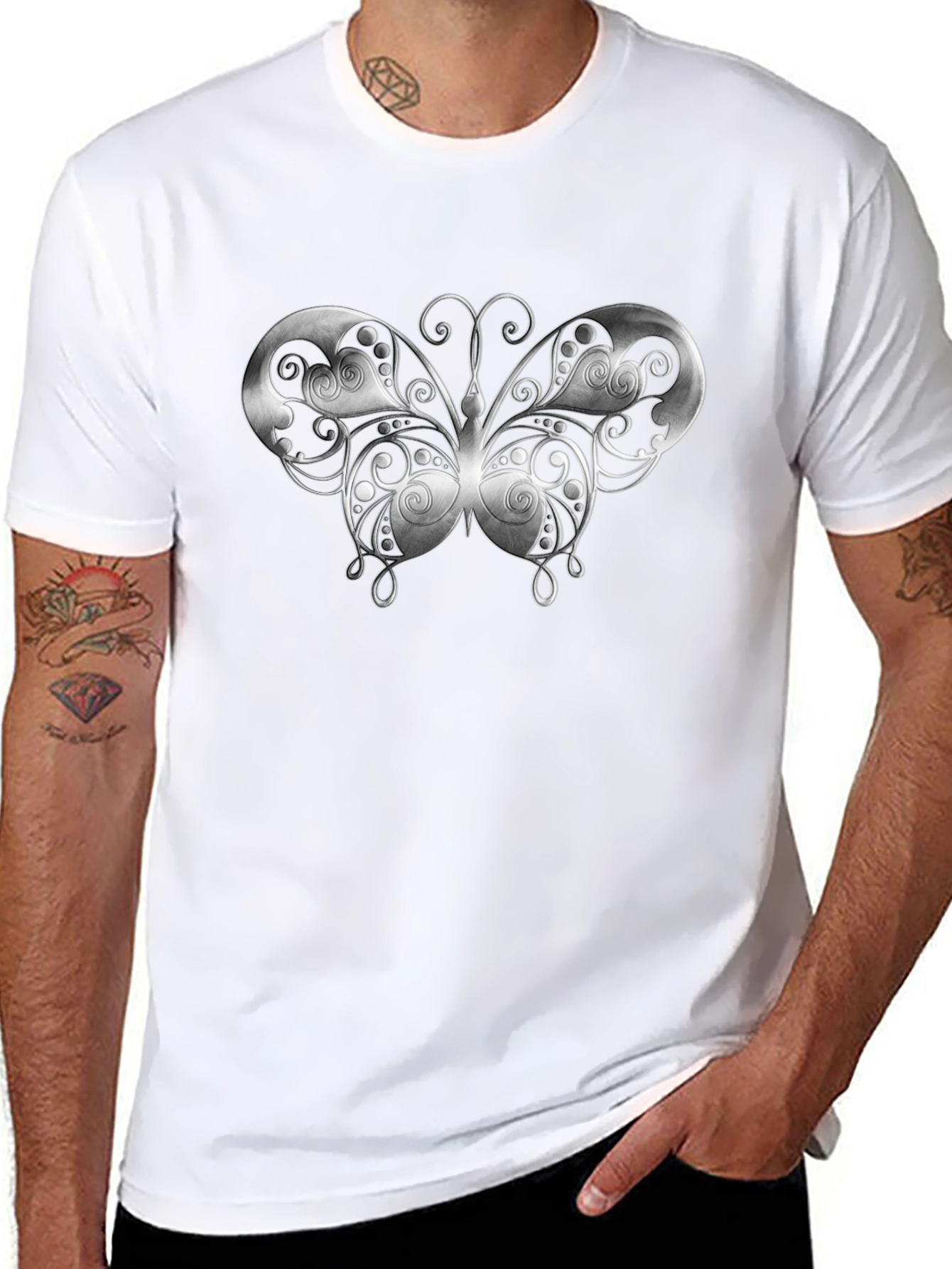 Butterfly Graphic Black T-Shirt