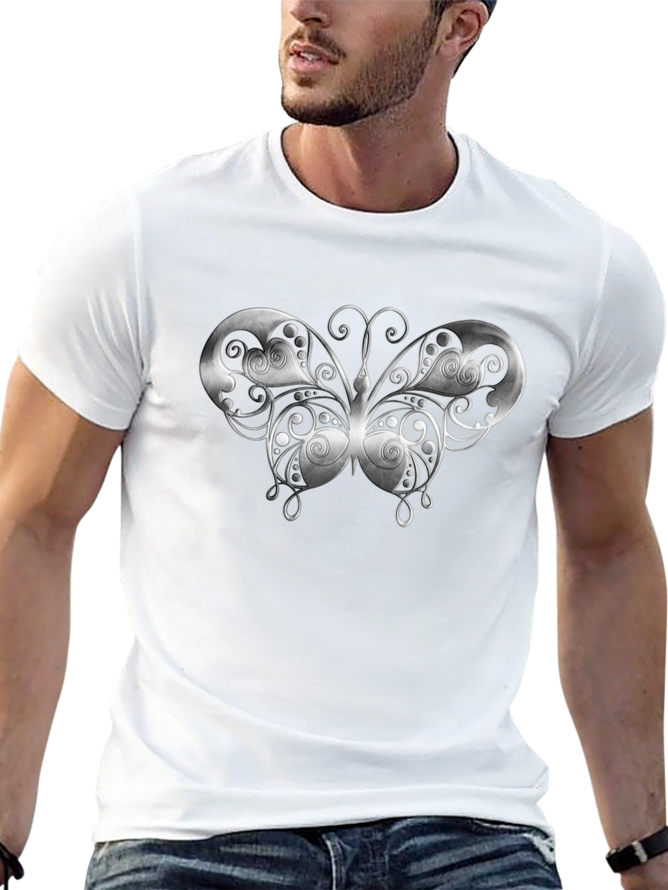 Butterfly Graphic Black T-Shirt