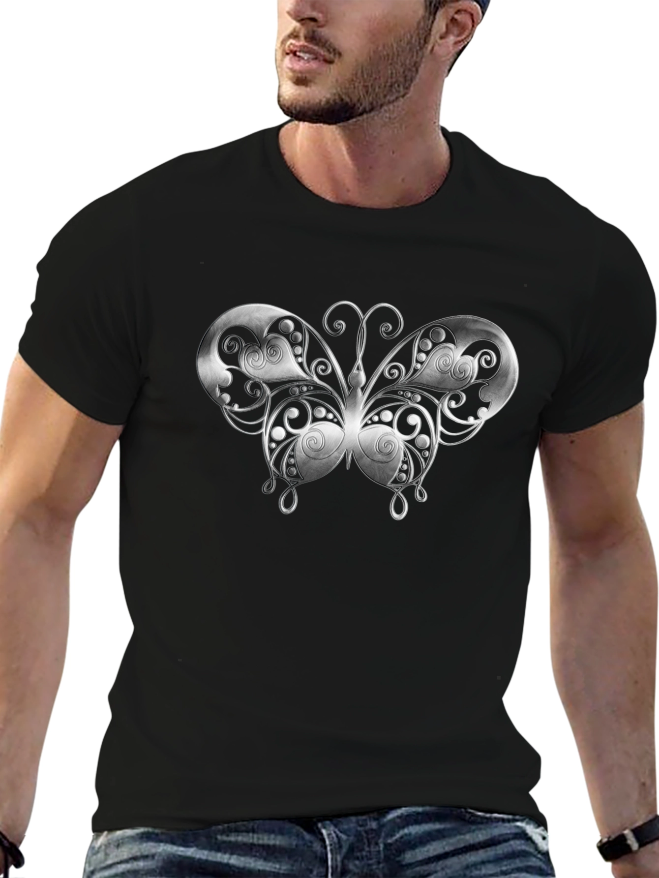 Butterfly Graphic Black T-Shirt