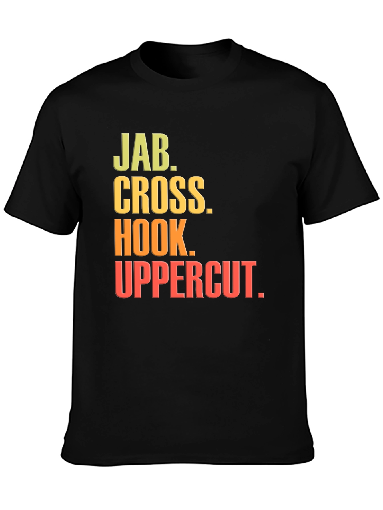 Boxing Moves Black T-Shirt - Jab Cross Hook Uppercut