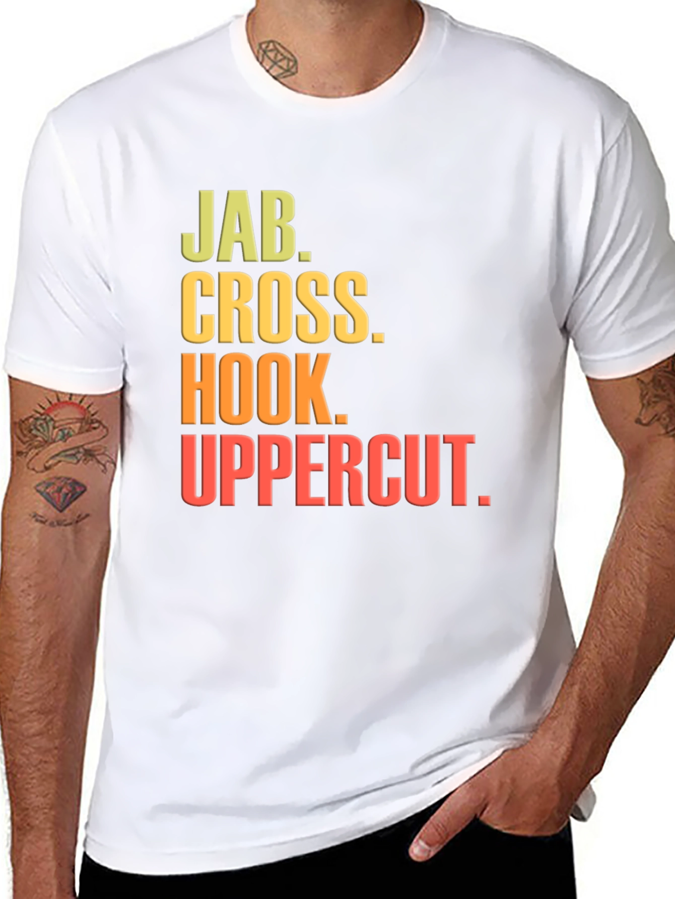 Boxing Moves Black T-Shirt - Jab Cross Hook Uppercut