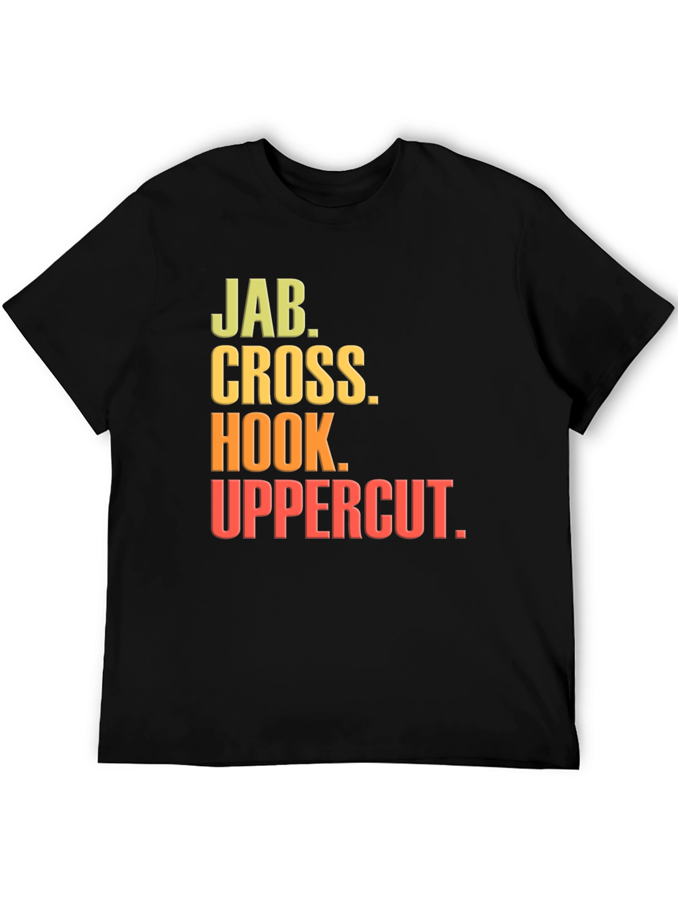 Boxing Moves Black T-Shirt - Jab Cross Hook Uppercut