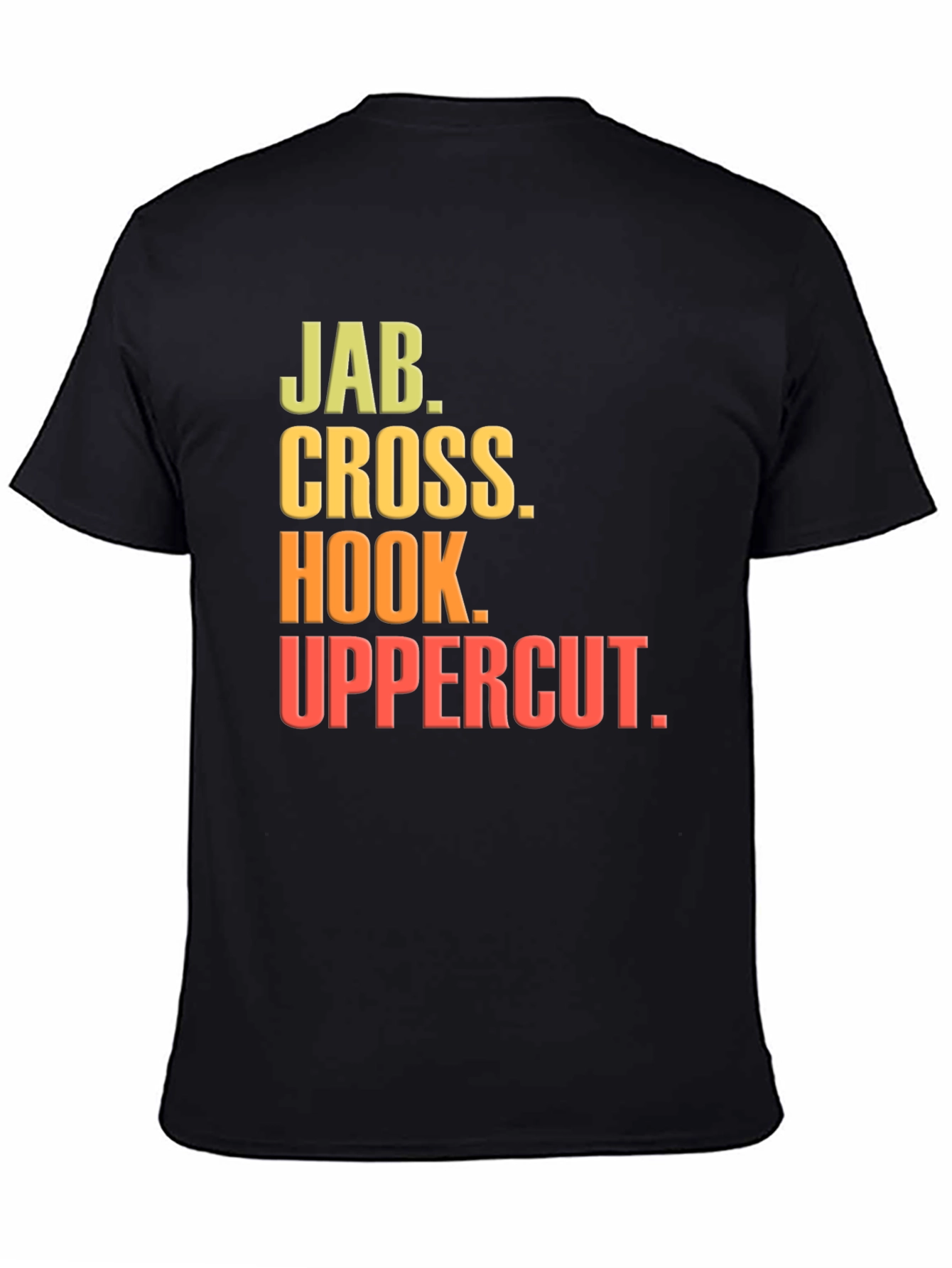 Boxing Moves Black T-Shirt - Jab Cross Hook Uppercut