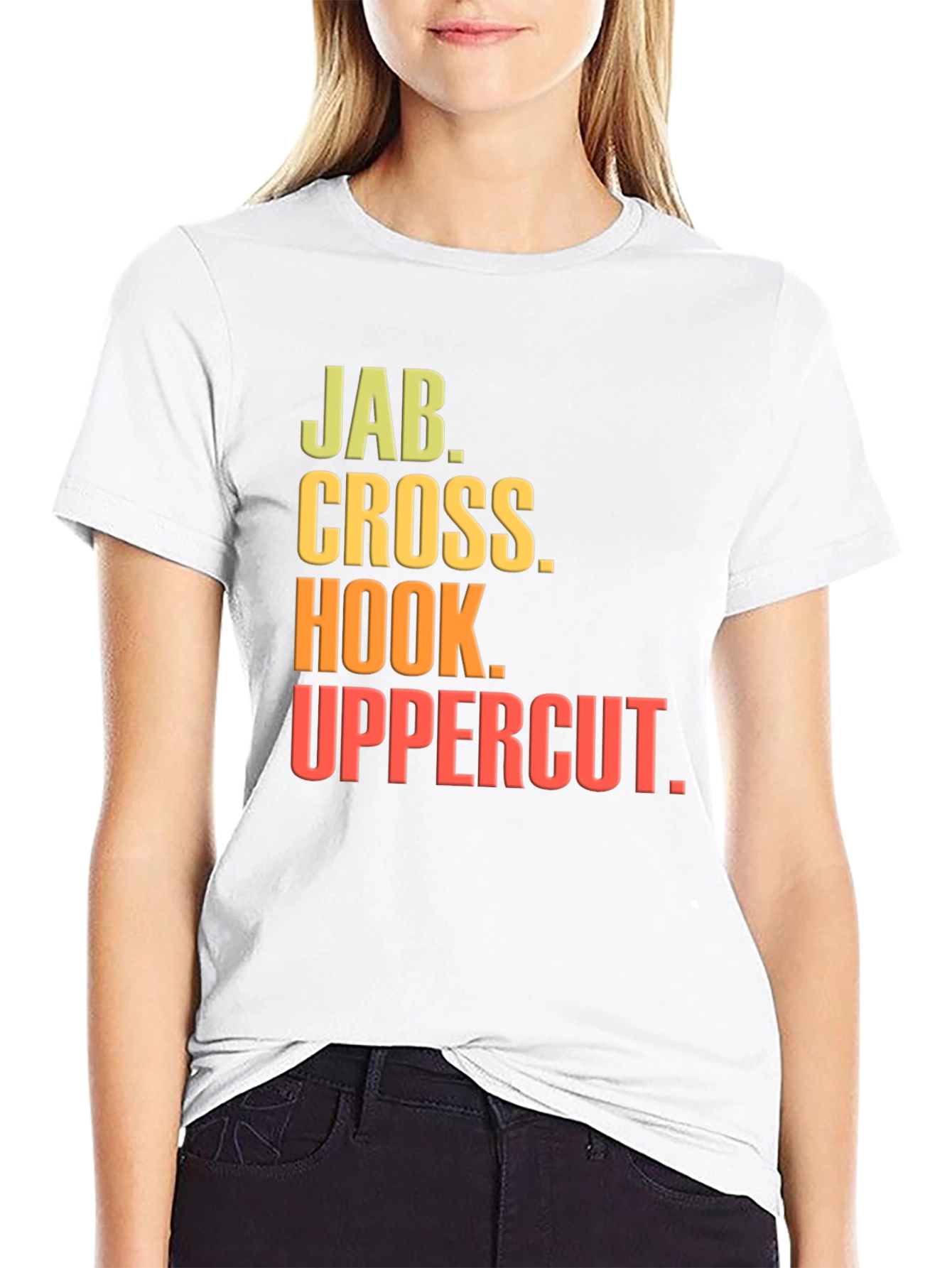 Boxing Moves Black T-Shirt - Jab Cross Hook Uppercut