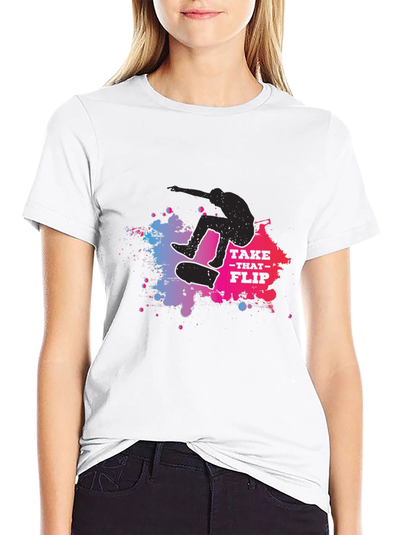 Skateboarder Graphic Tee: Take That Flip