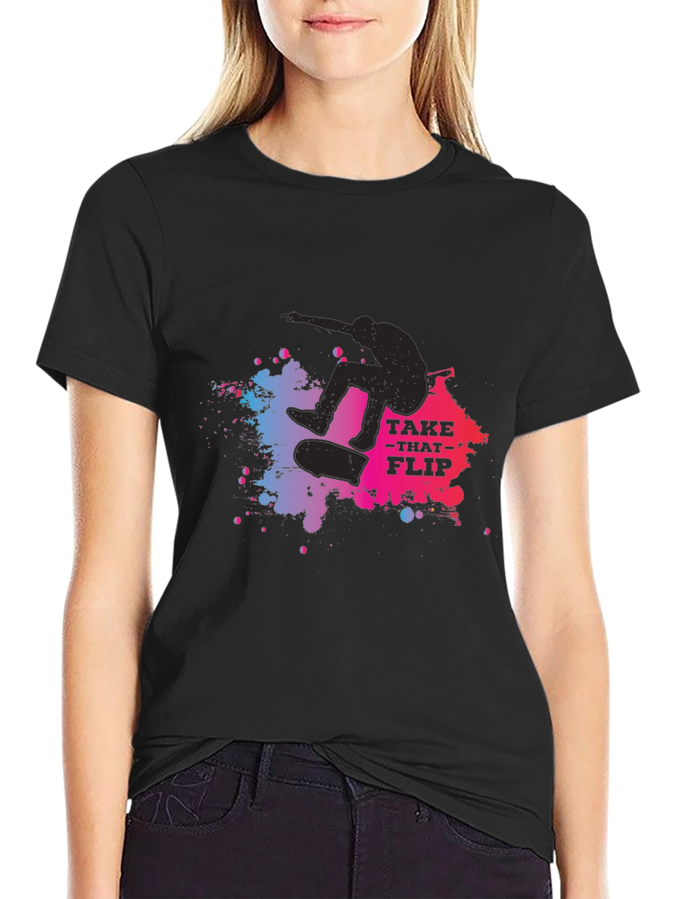Skateboarder Graphic Tee: Take That Flip