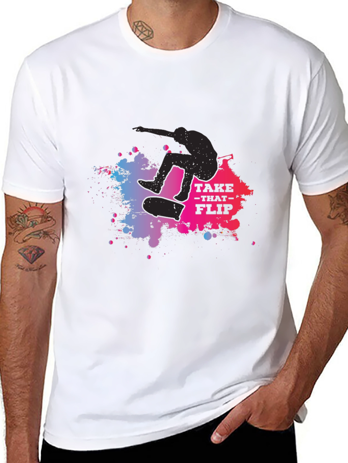 Skateboarder Graphic Tee: Take That Flip