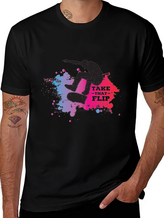 Skateboarder Graphic Tee: Take That Flip