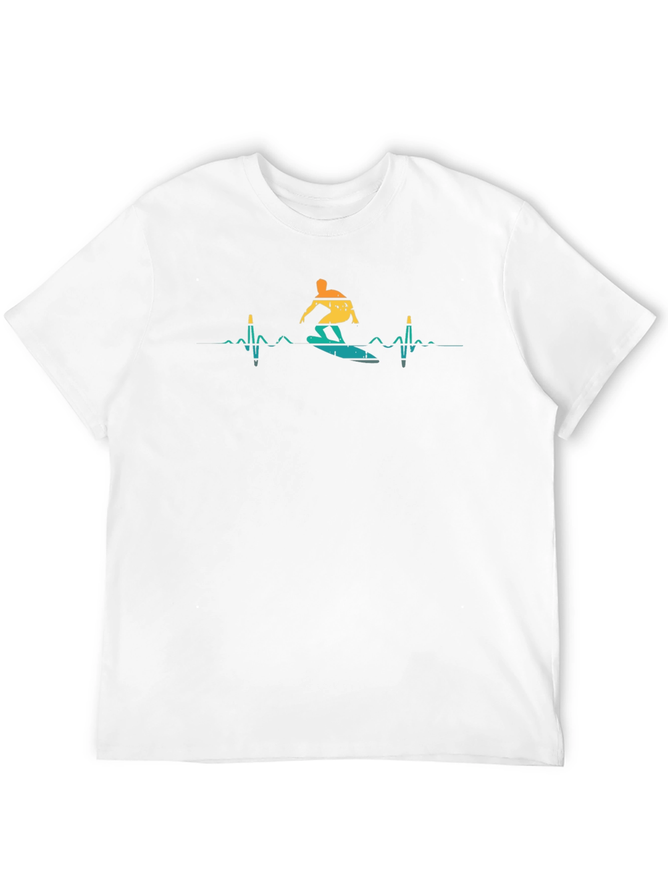 Surfer Heartbeat T-Shirt - Black Graphic Tee