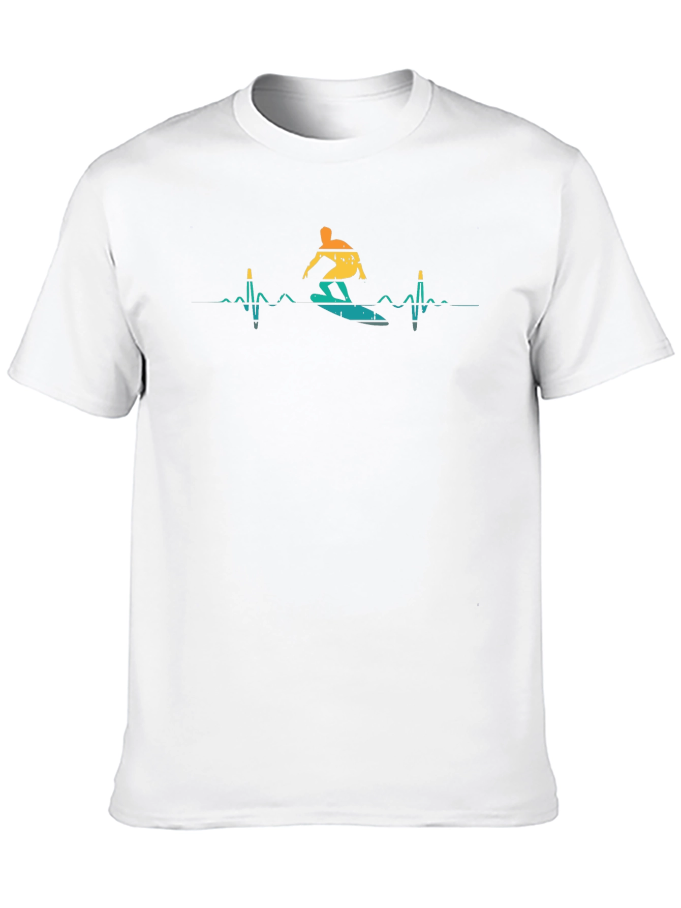 Surfer Heartbeat T-Shirt - Black Graphic Tee