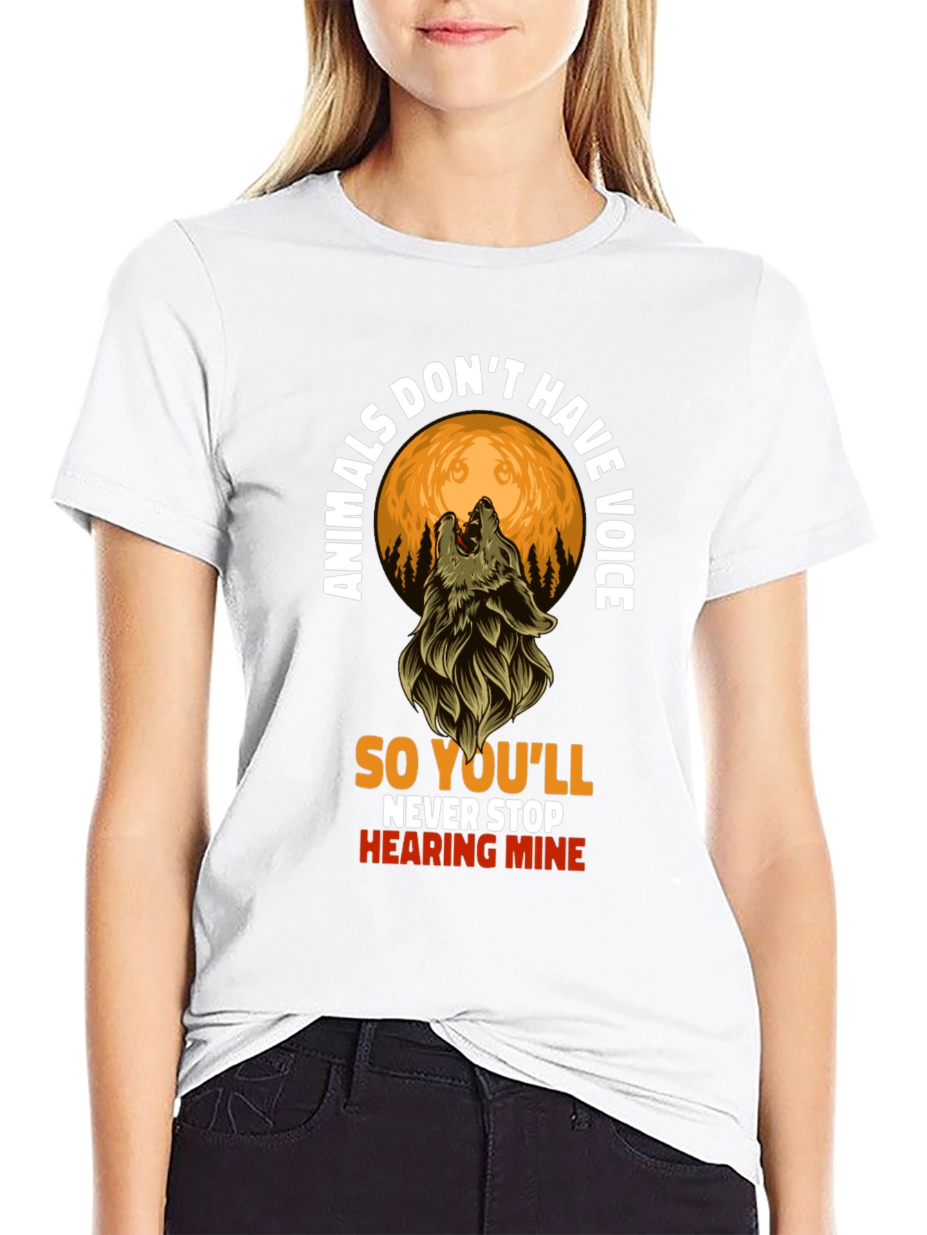 Animals Dont Have Voice Wolf T-Shirt