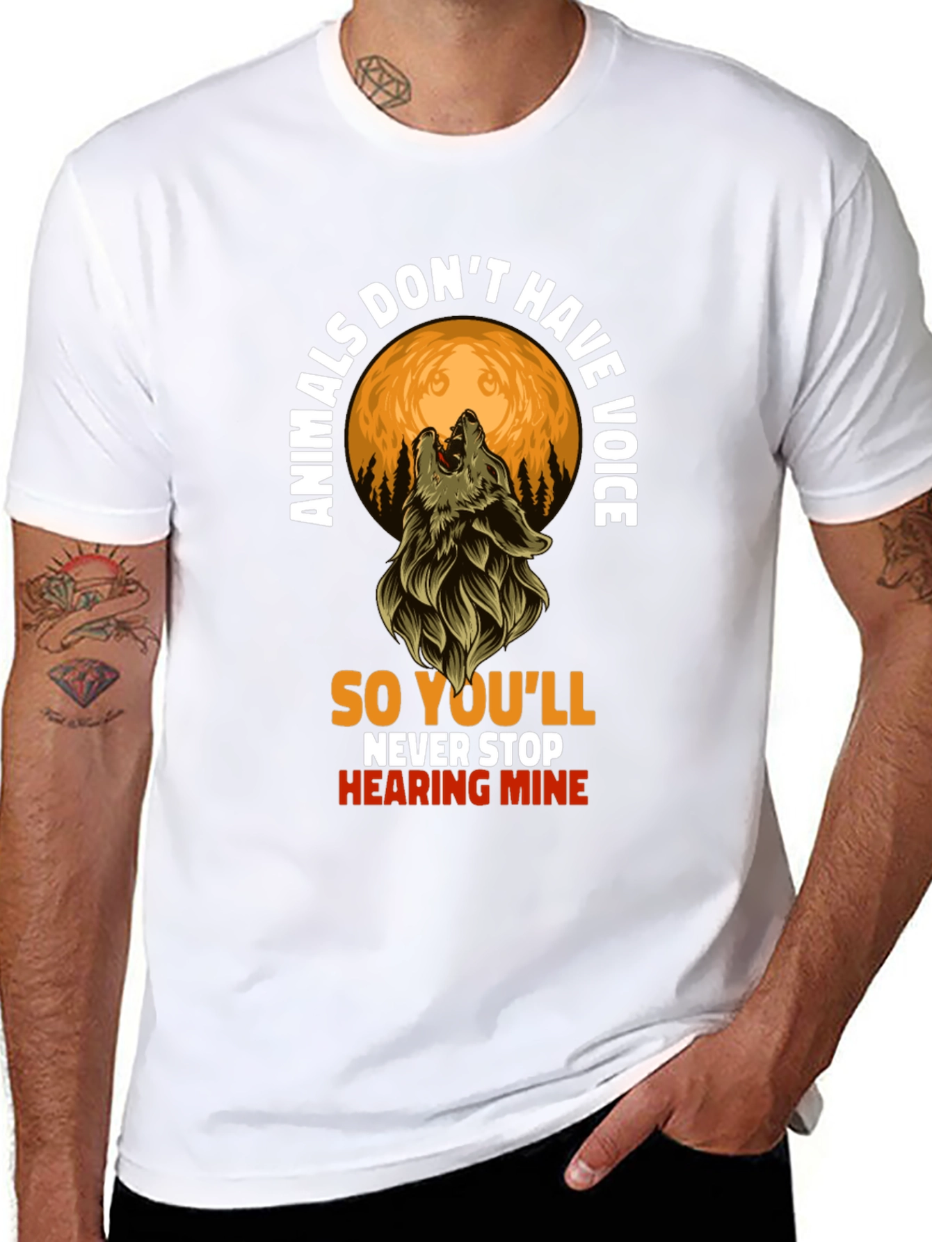 Animals Dont Have Voice Wolf T-Shirt