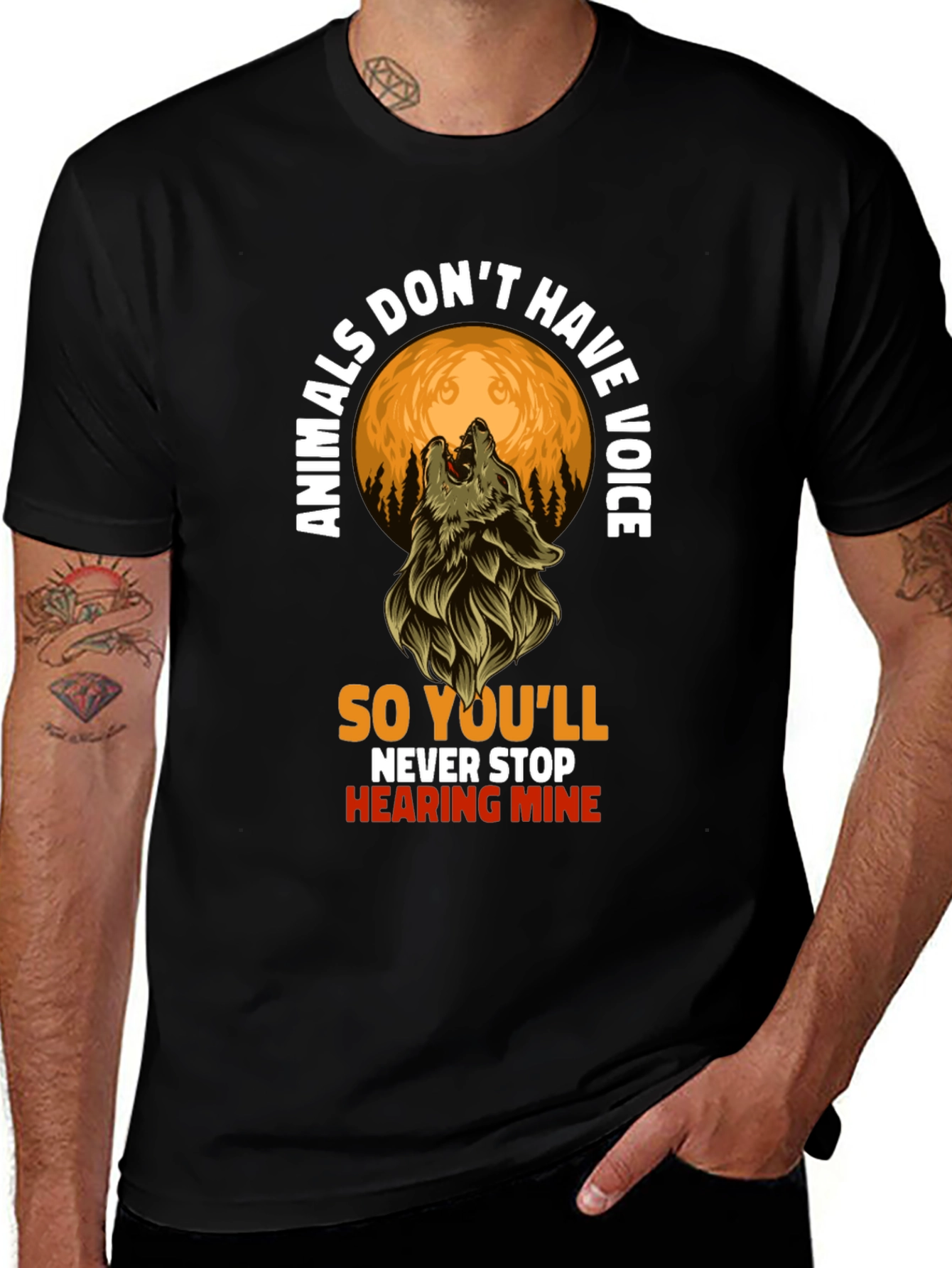Animals Dont Have Voice Wolf T-Shirt