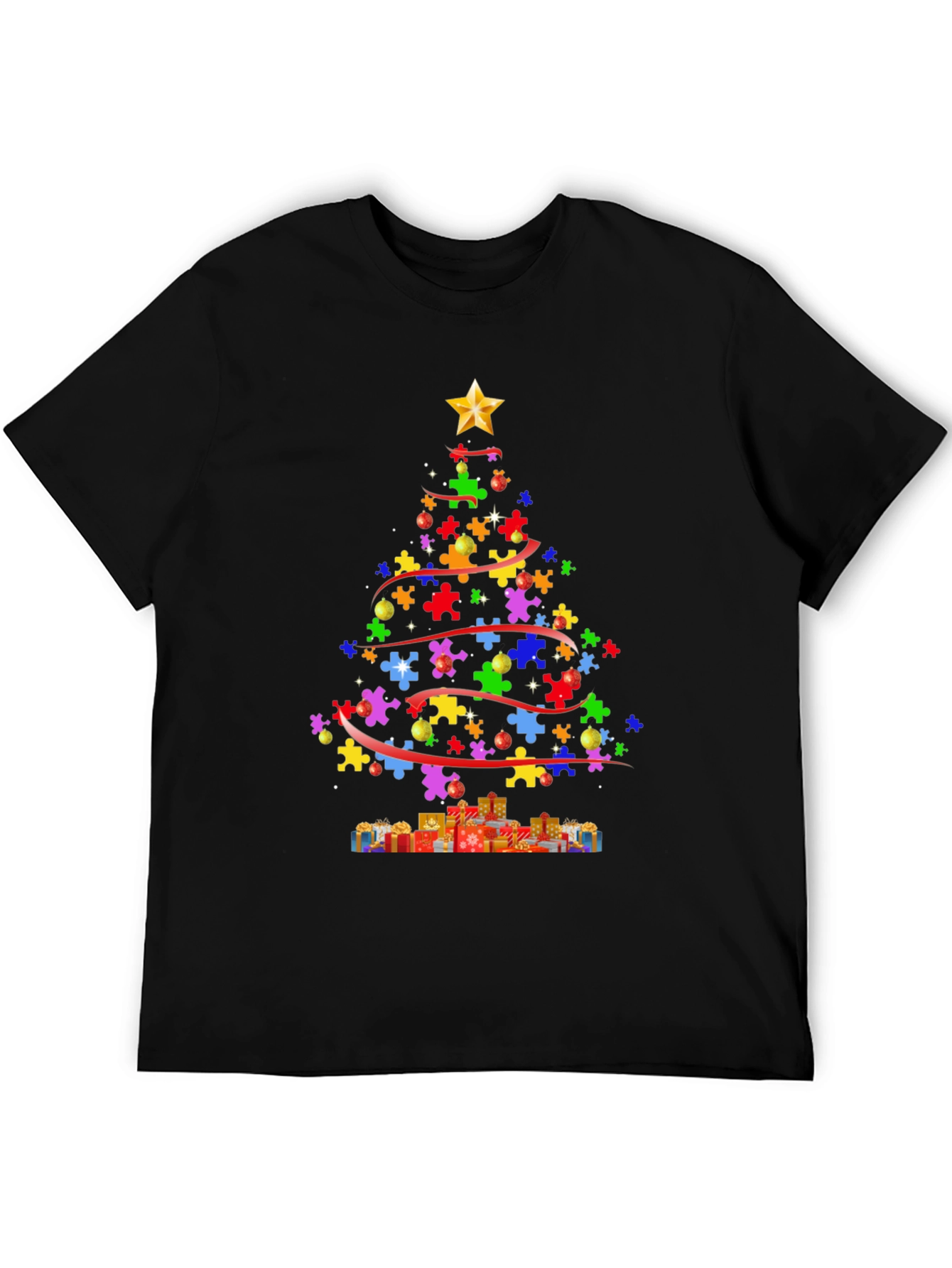 Puzzle Piece Christmas Tree T-Shirt