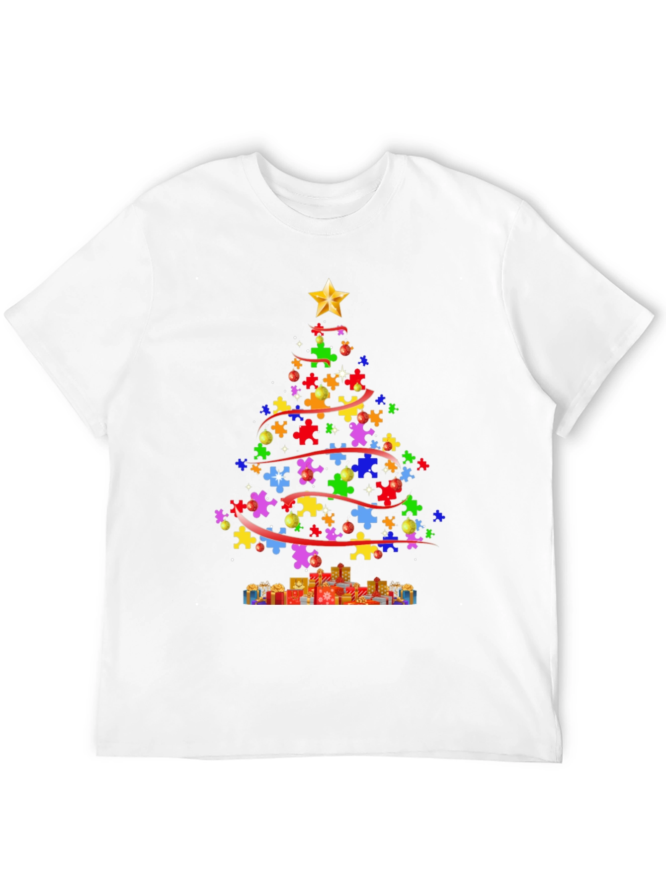 Puzzle Piece Christmas Tree T-Shirt