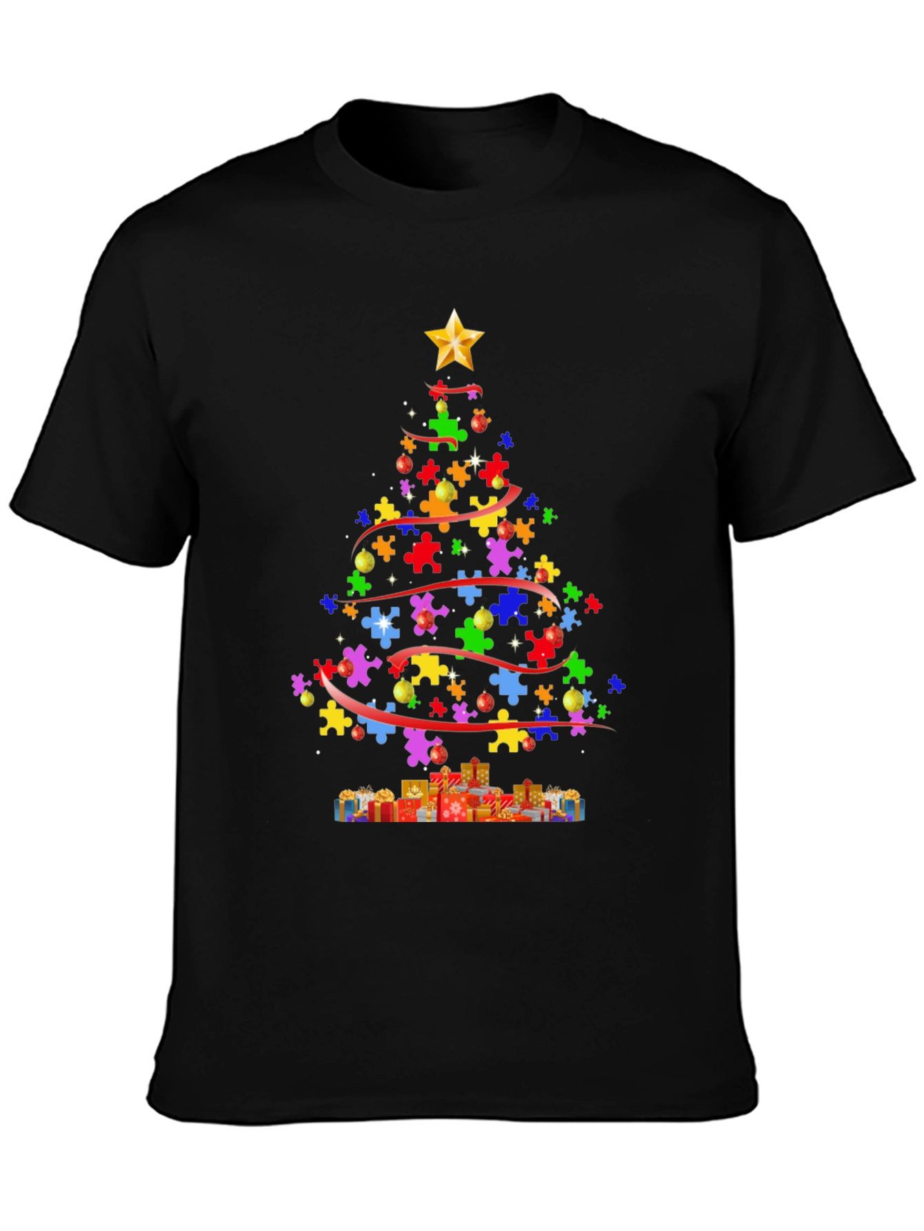 Puzzle Piece Christmas Tree T-Shirt