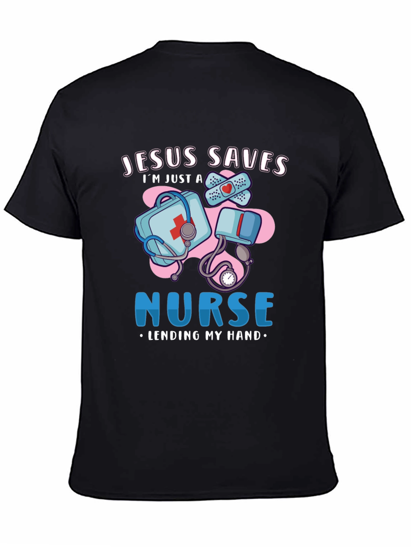 Jesus Saves Nurse T-Shirt Medical Humor Graphic Tee