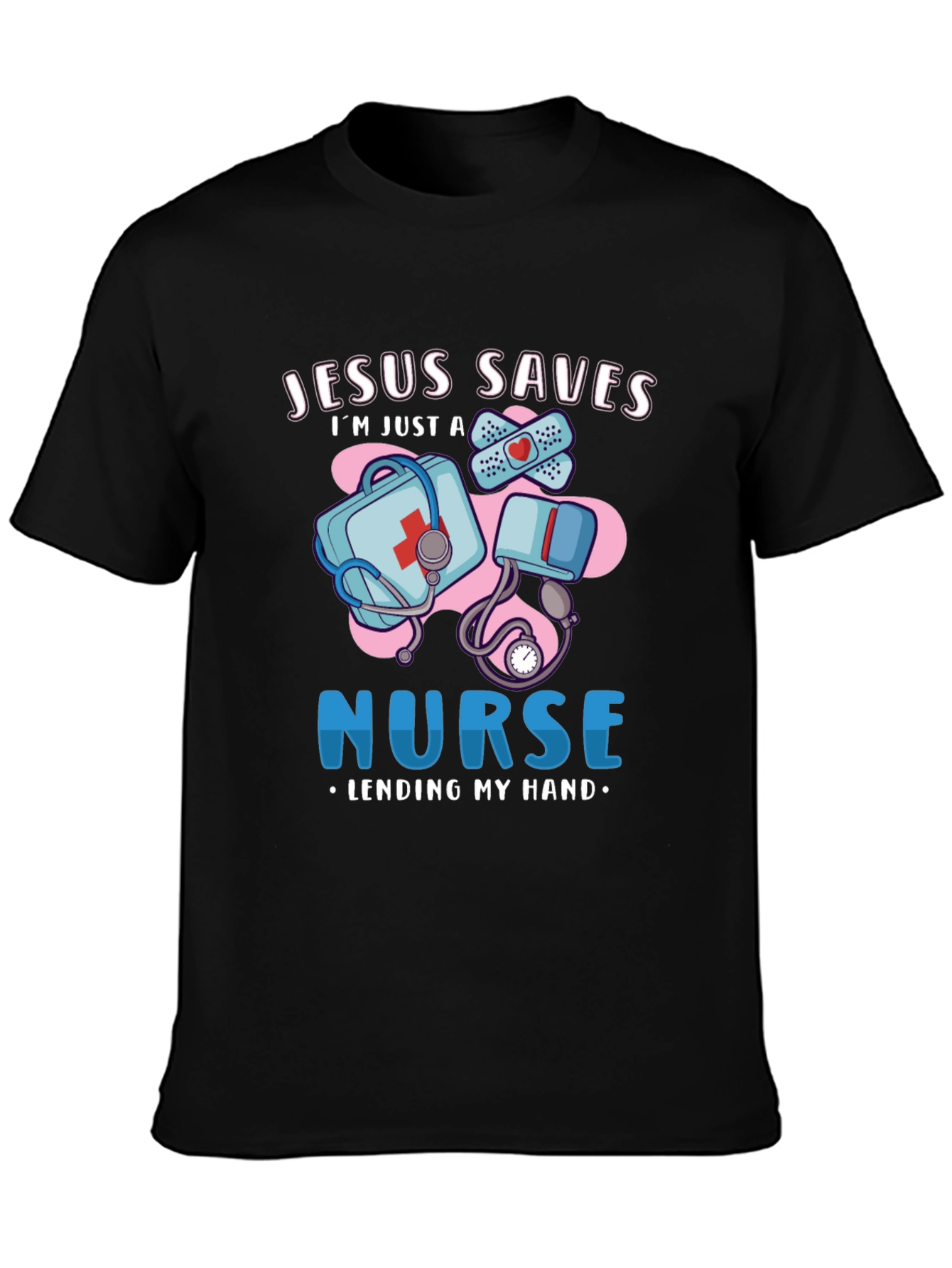 Jesus Saves Nurse T-Shirt Medical Humor Graphic Tee