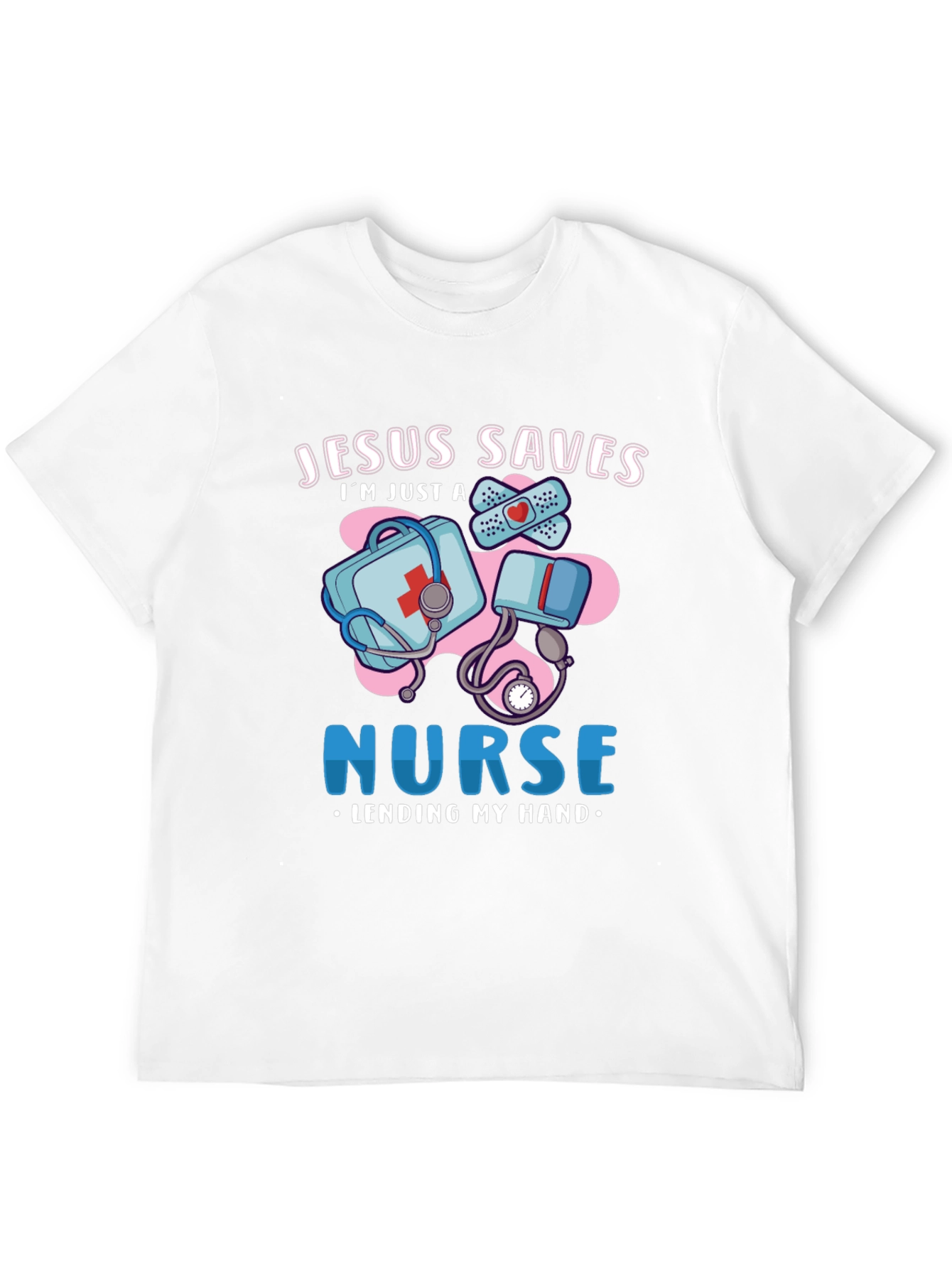 Jesus Saves Nurse T-Shirt Medical Humor Graphic Tee