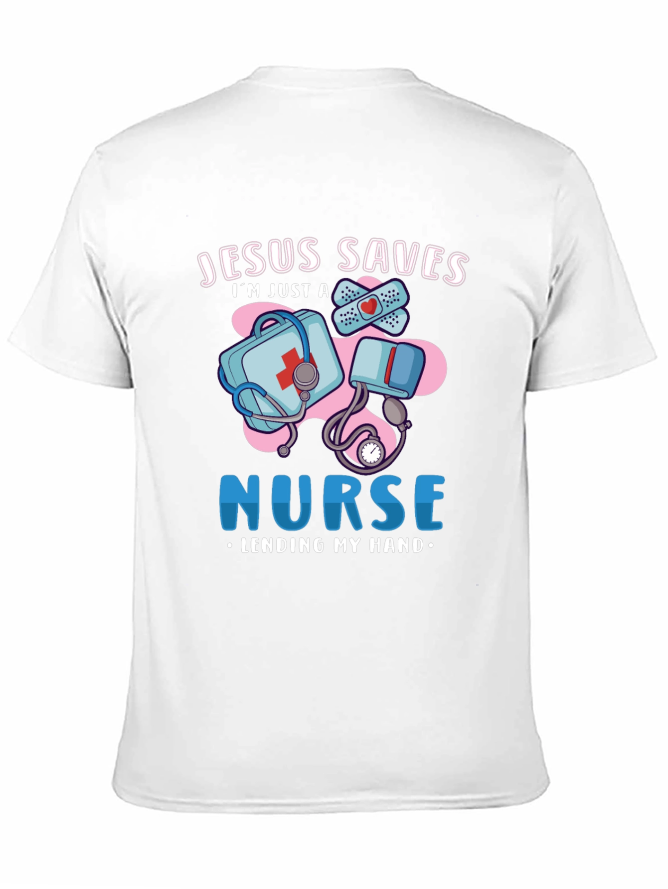 Jesus Saves Nurse T-Shirt Medical Humor Graphic Tee