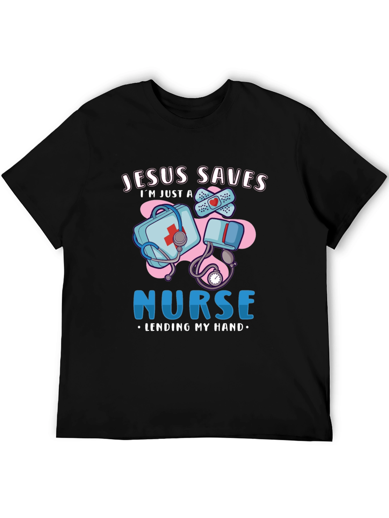 Jesus Saves Nurse T-Shirt Medical Humor Graphic Tee