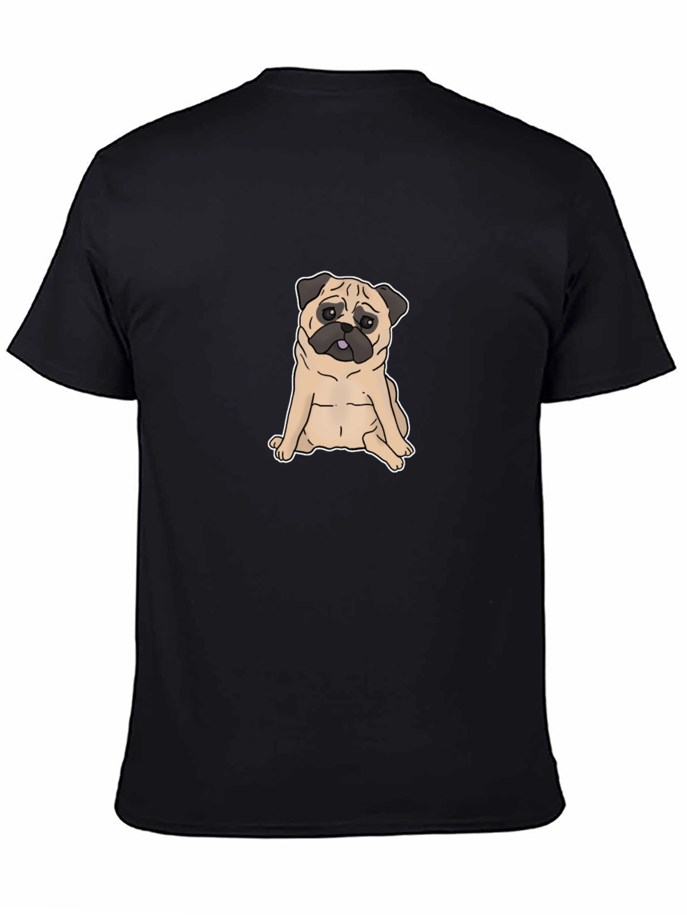 Pug Graphic T-Shirt - Black Cotton Tee