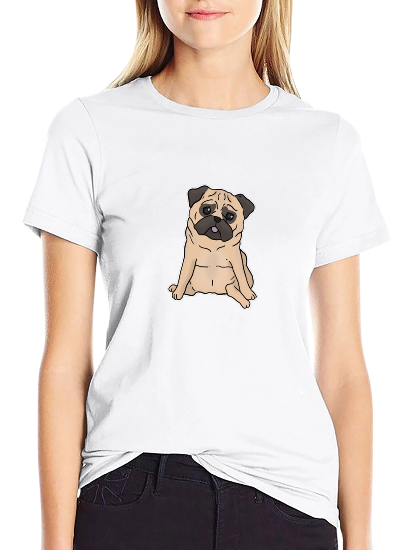Pug Graphic T-Shirt - Black Cotton Tee