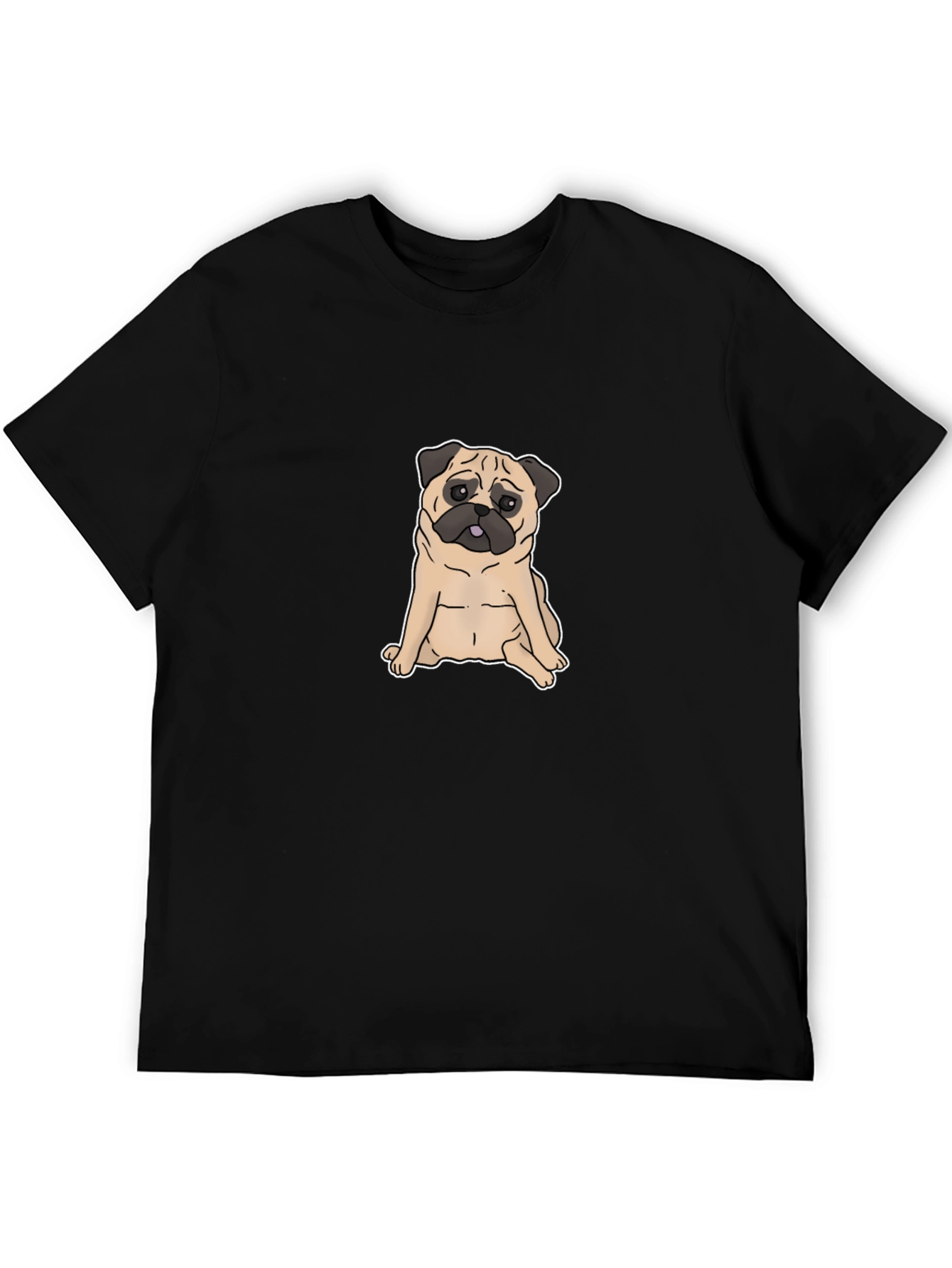 Pug Graphic T-Shirt - Black Cotton Tee