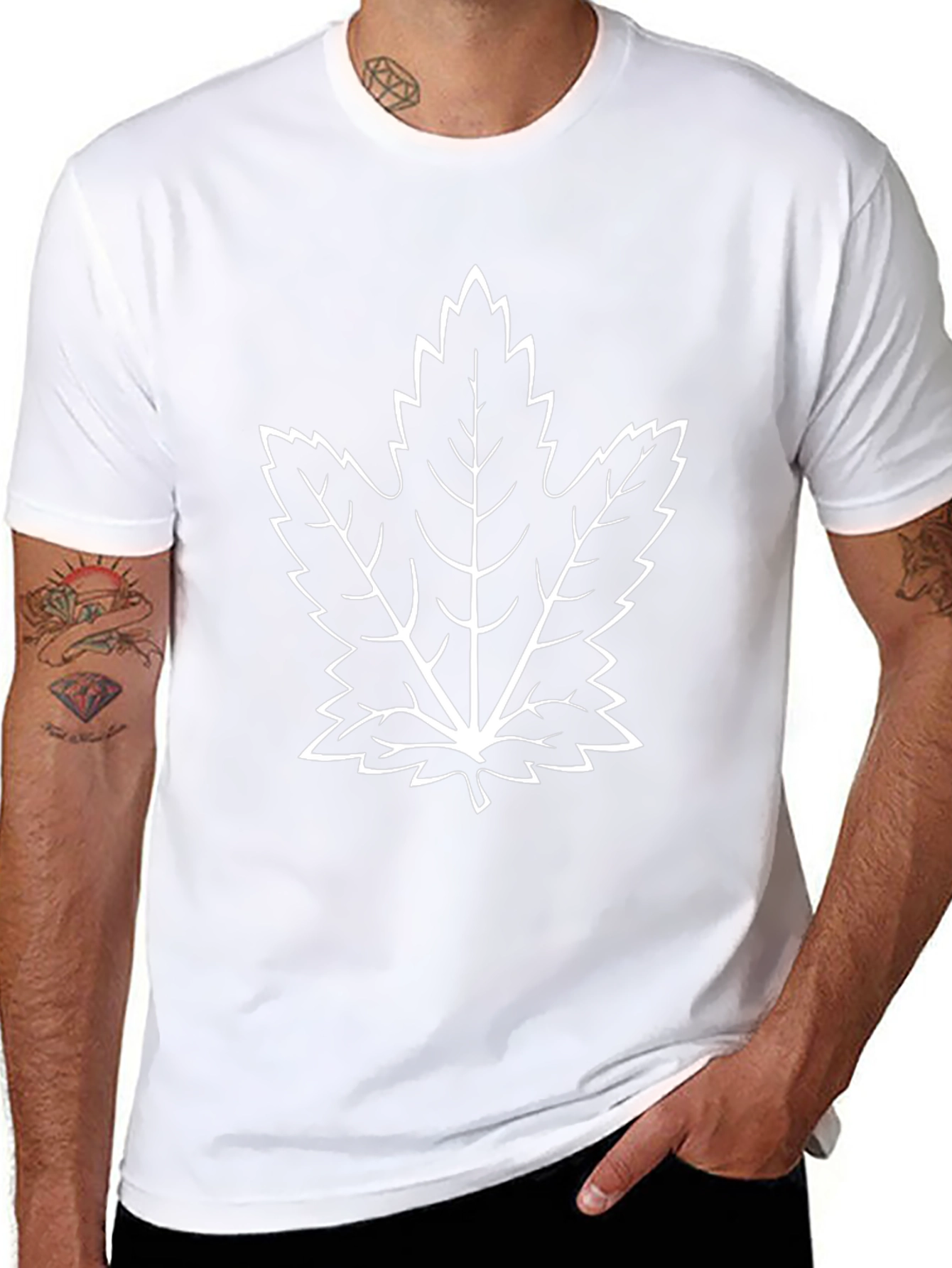 Leaf Graphic Black T-Shirt