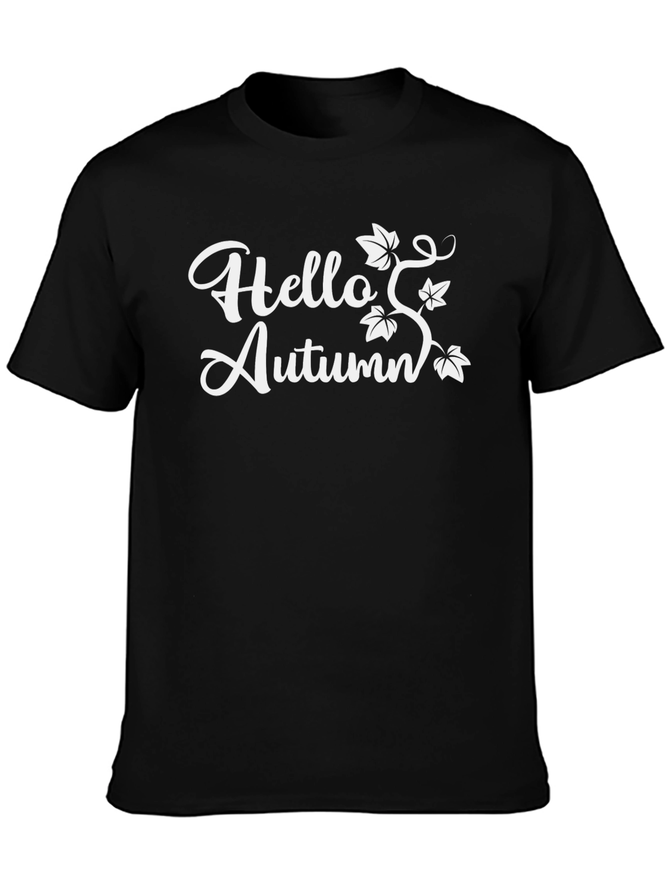 Hello Autumn Black T-Shirt Fall Design