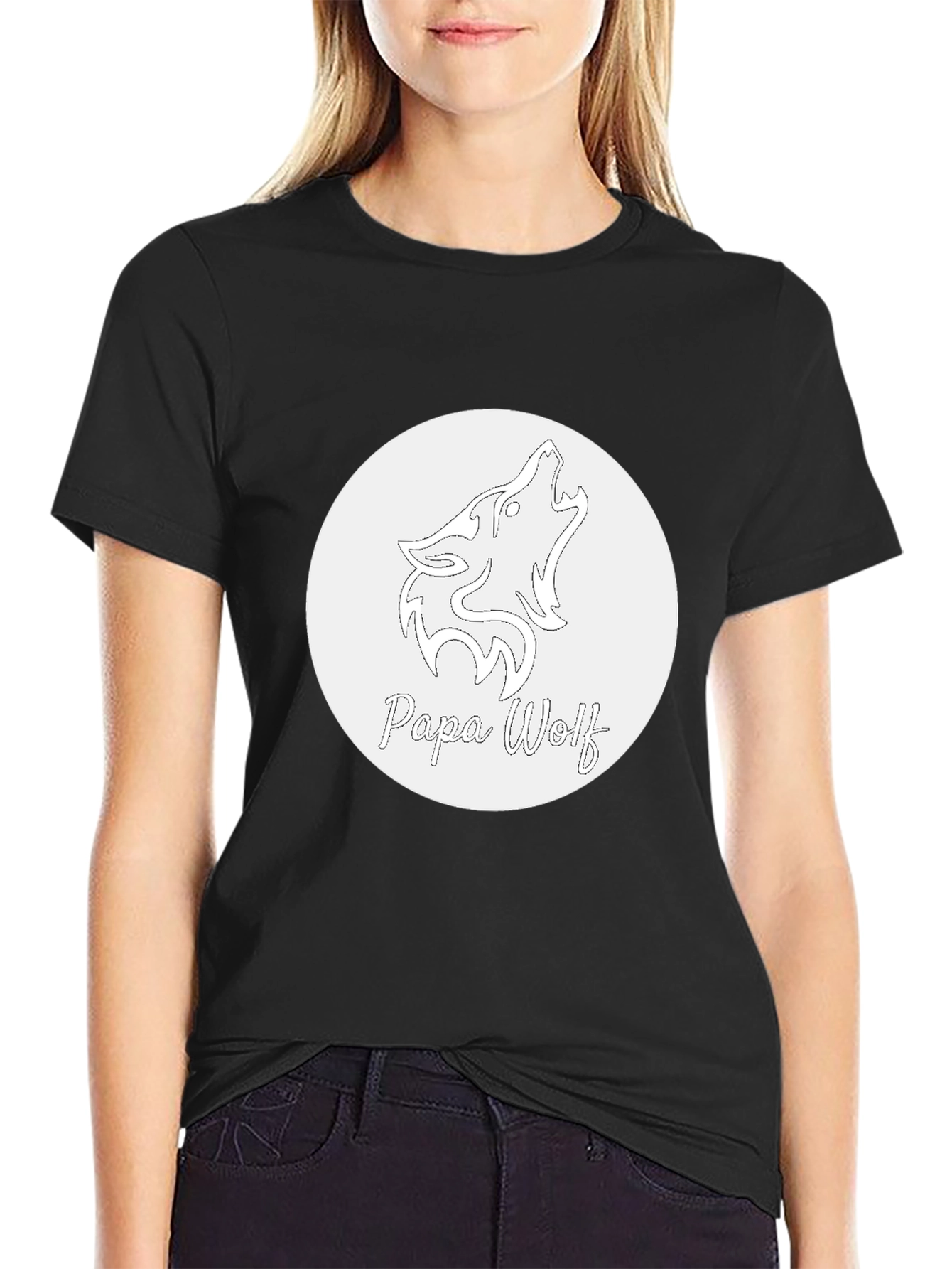 Papa Wolf Graphic T-Shirt - Black